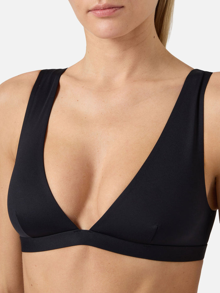 Ofelia Wide-Strap Triangle Bikini Top Black