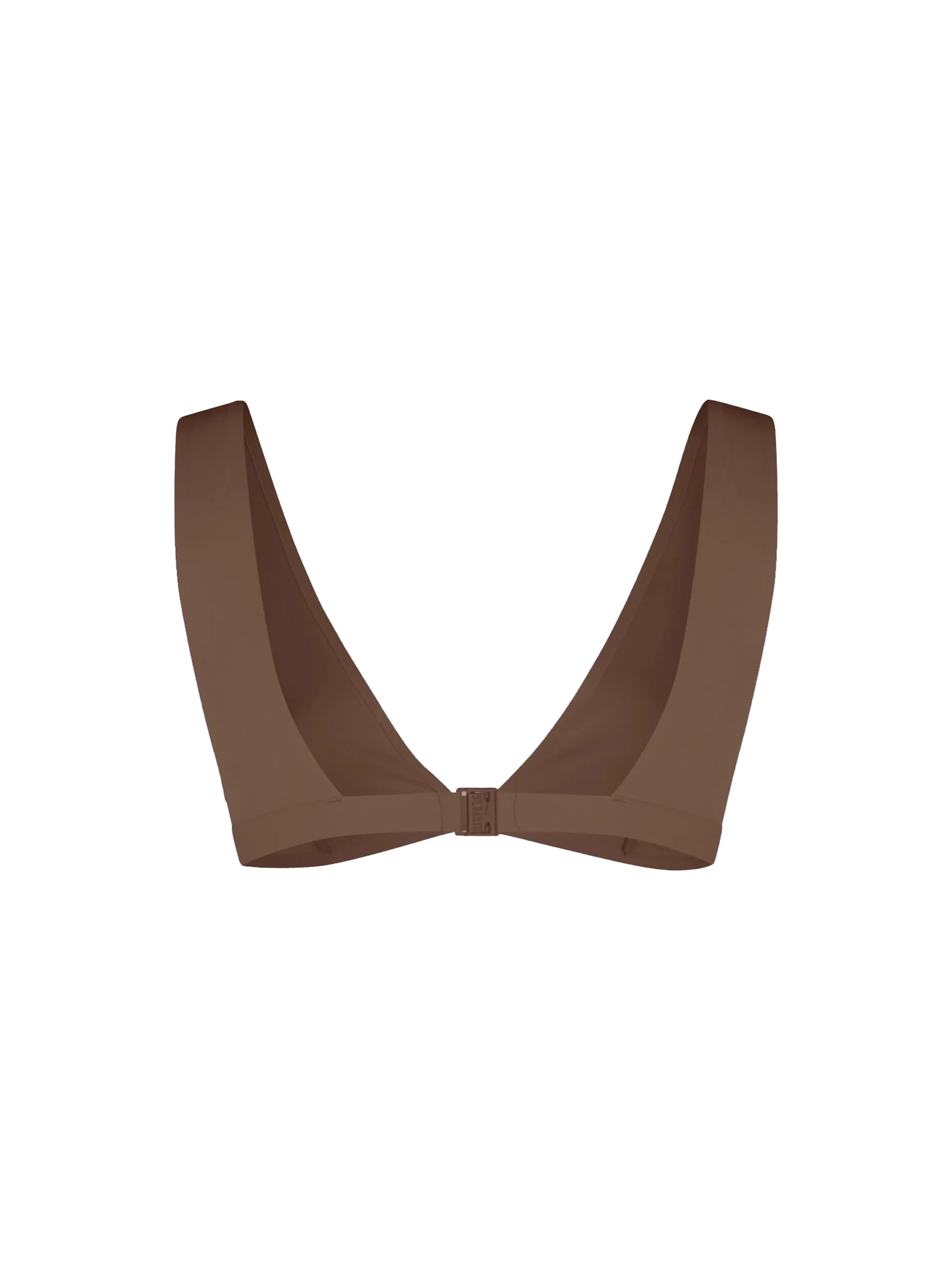 Ofelia Heat-Sealed Scoop Bikini Top Brown