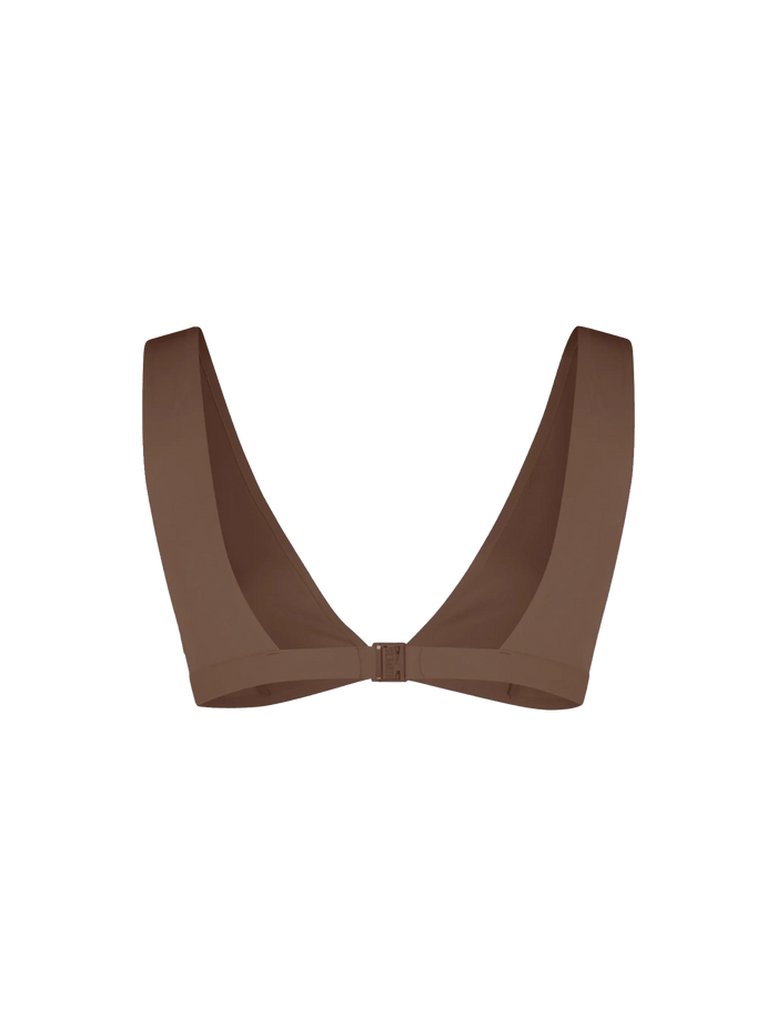 Ofelia Heat-Sealed Scoop Bikini Top Brown
