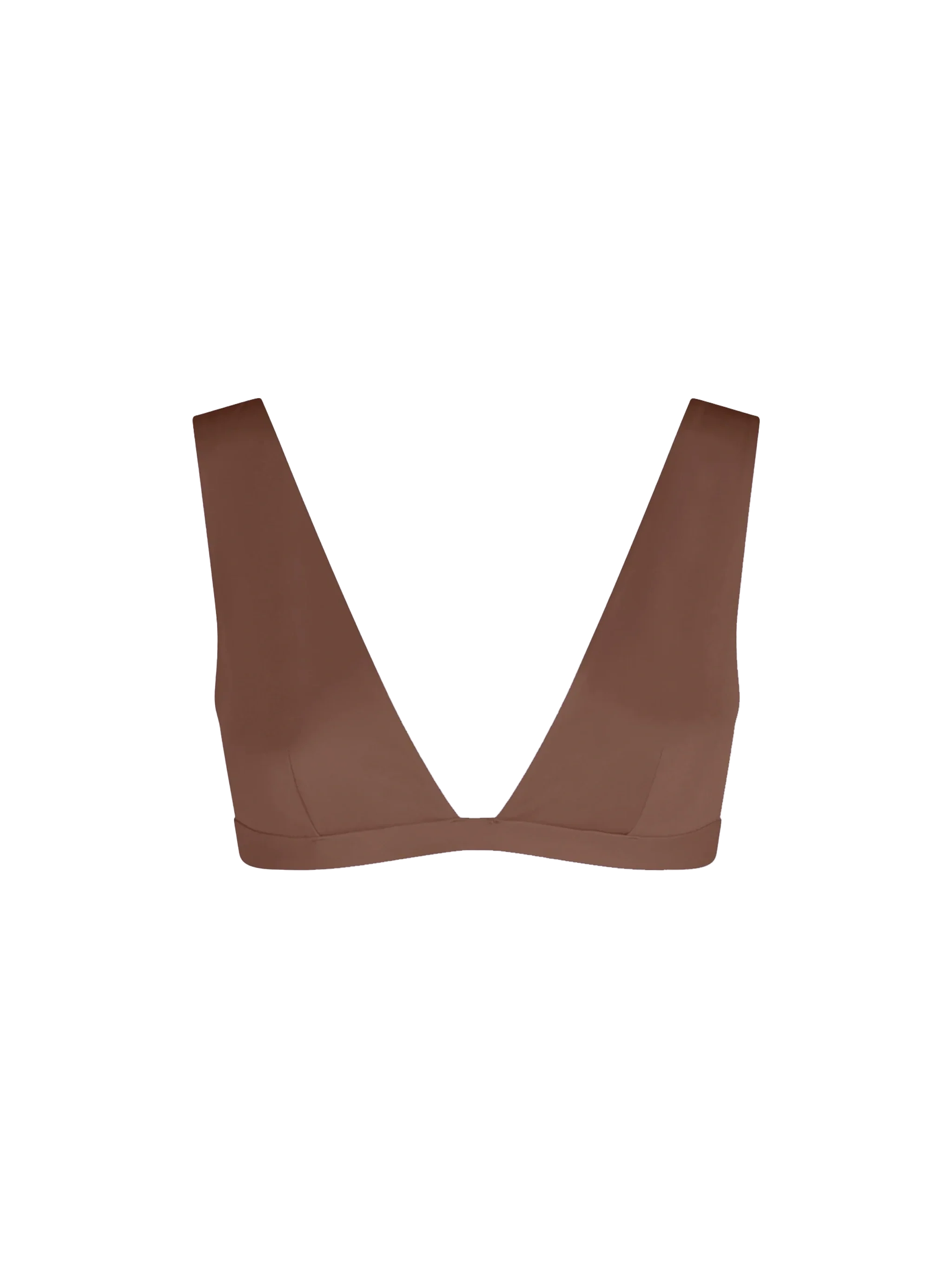Ofelia Heat-Sealed Scoop Bikini Top Brown