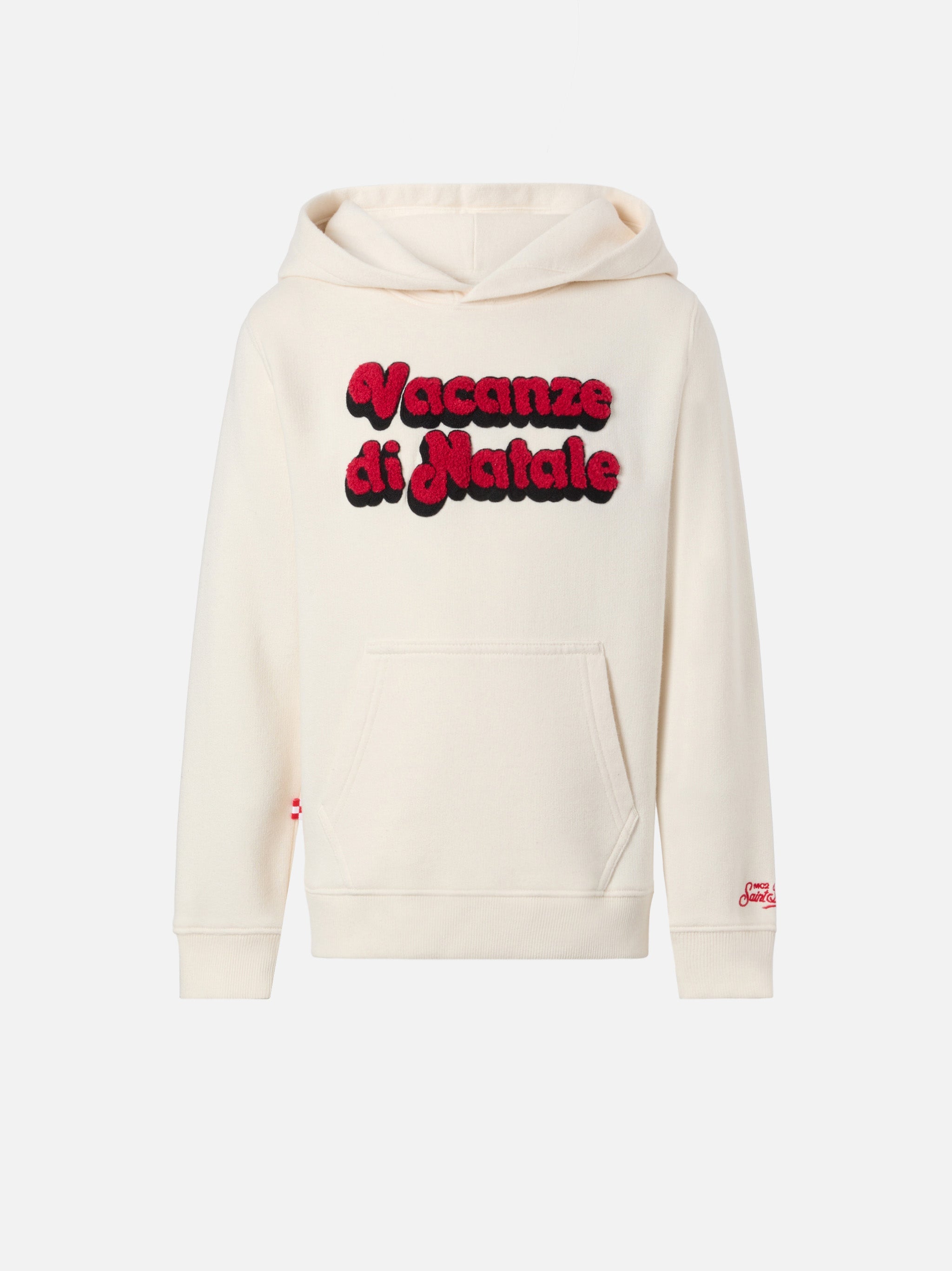 Oliver Hooded Sweatshirt With Vacanze Di Natale Print | Special Edition White