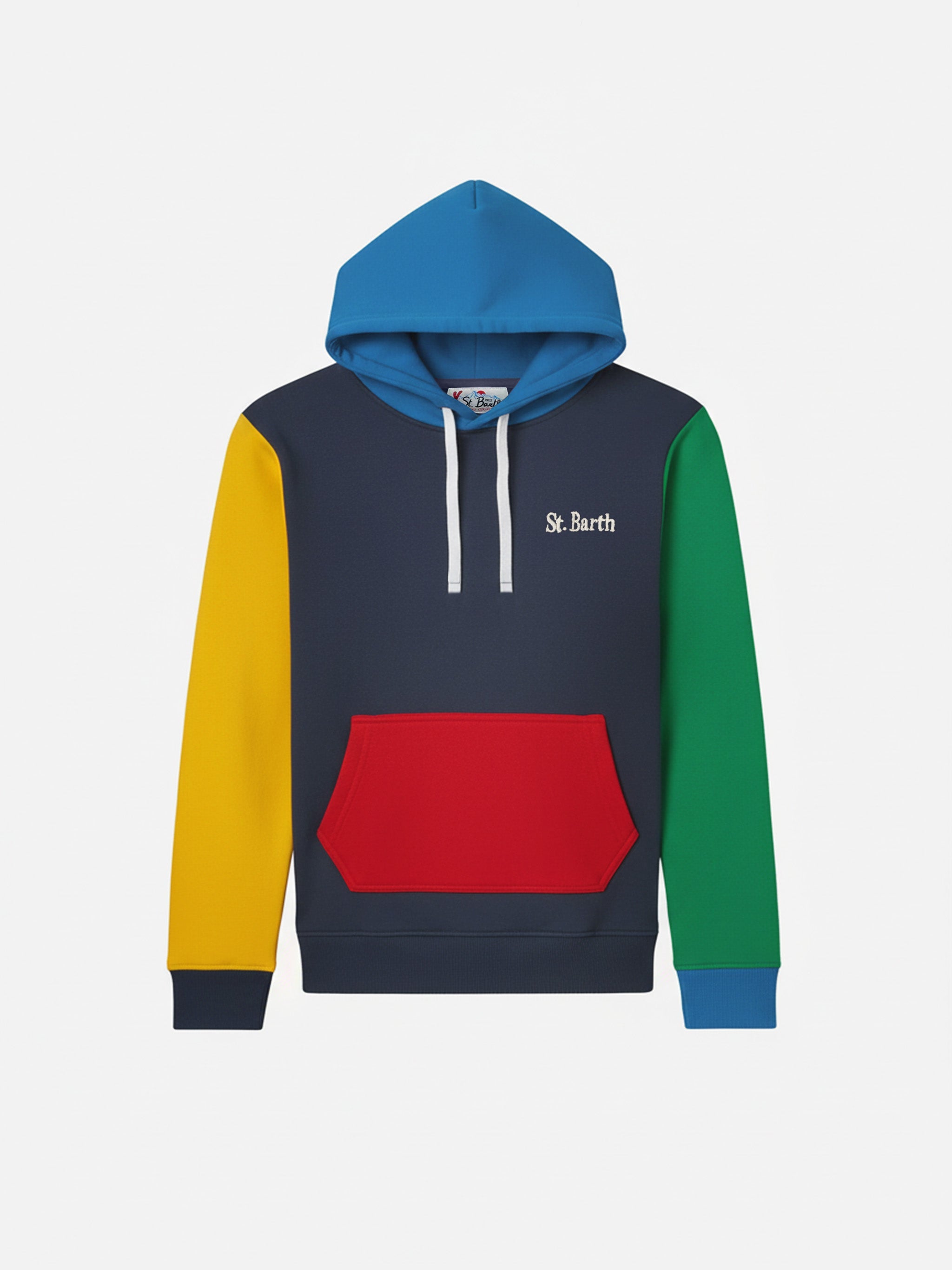 Cotton Hooded Sweatshirt Oliver With Blocks