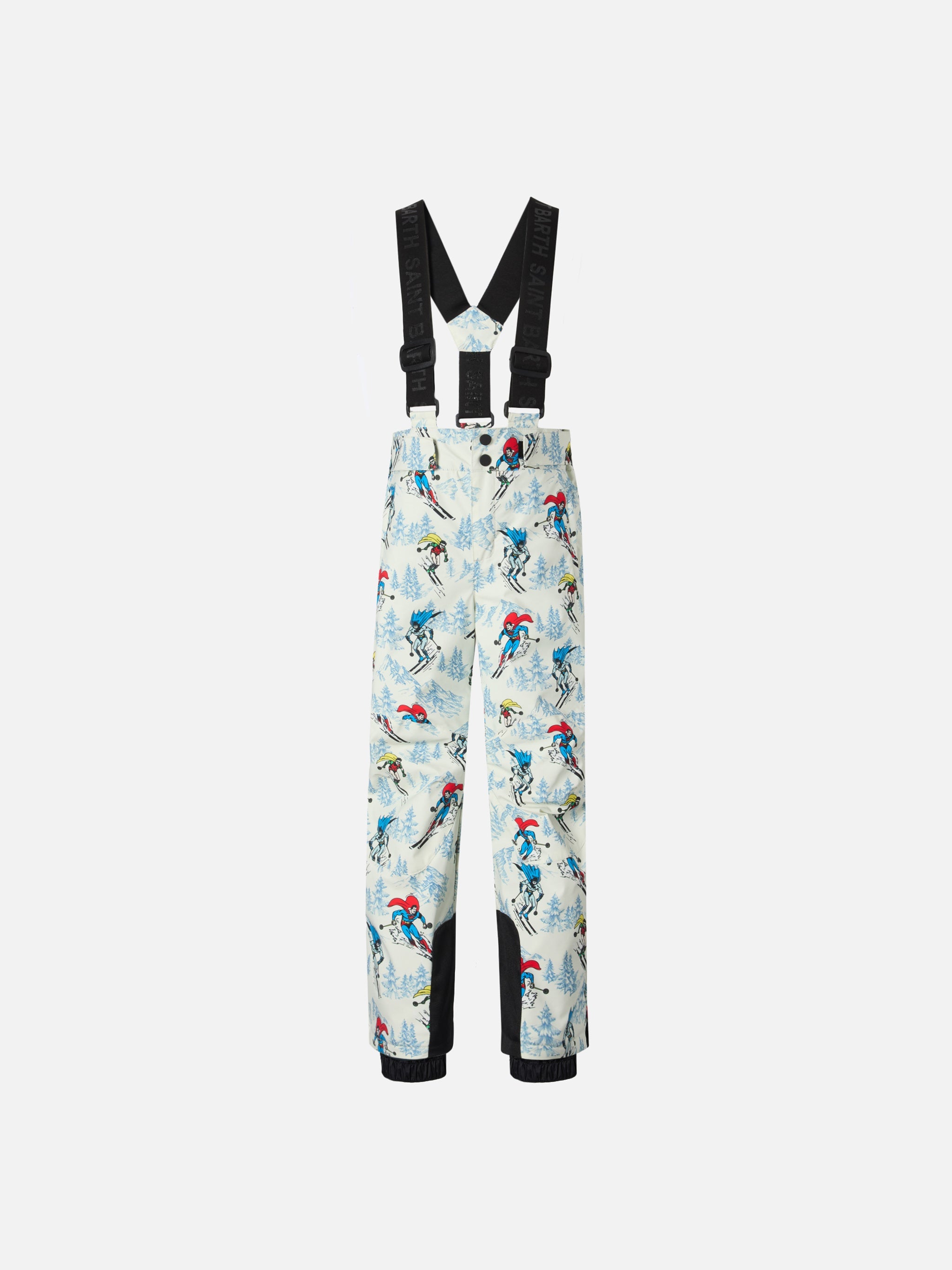 Boy Ski Pants Olympic With Super Heroes Print | Dc Special Edition White