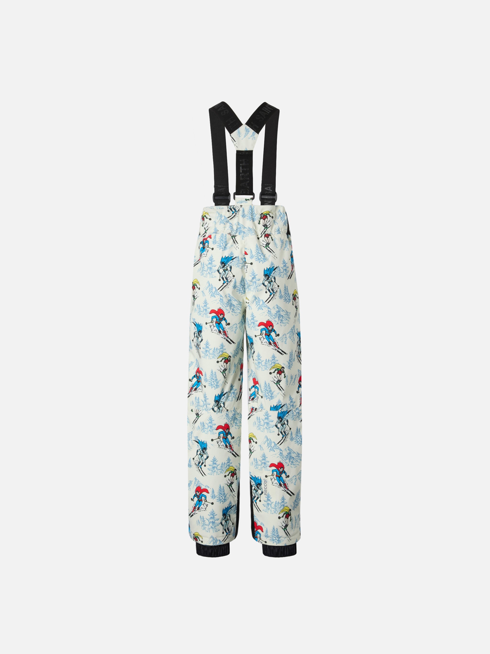 Boy Ski Pants Olympic With Super Heroes Print | Dc Special Edition White