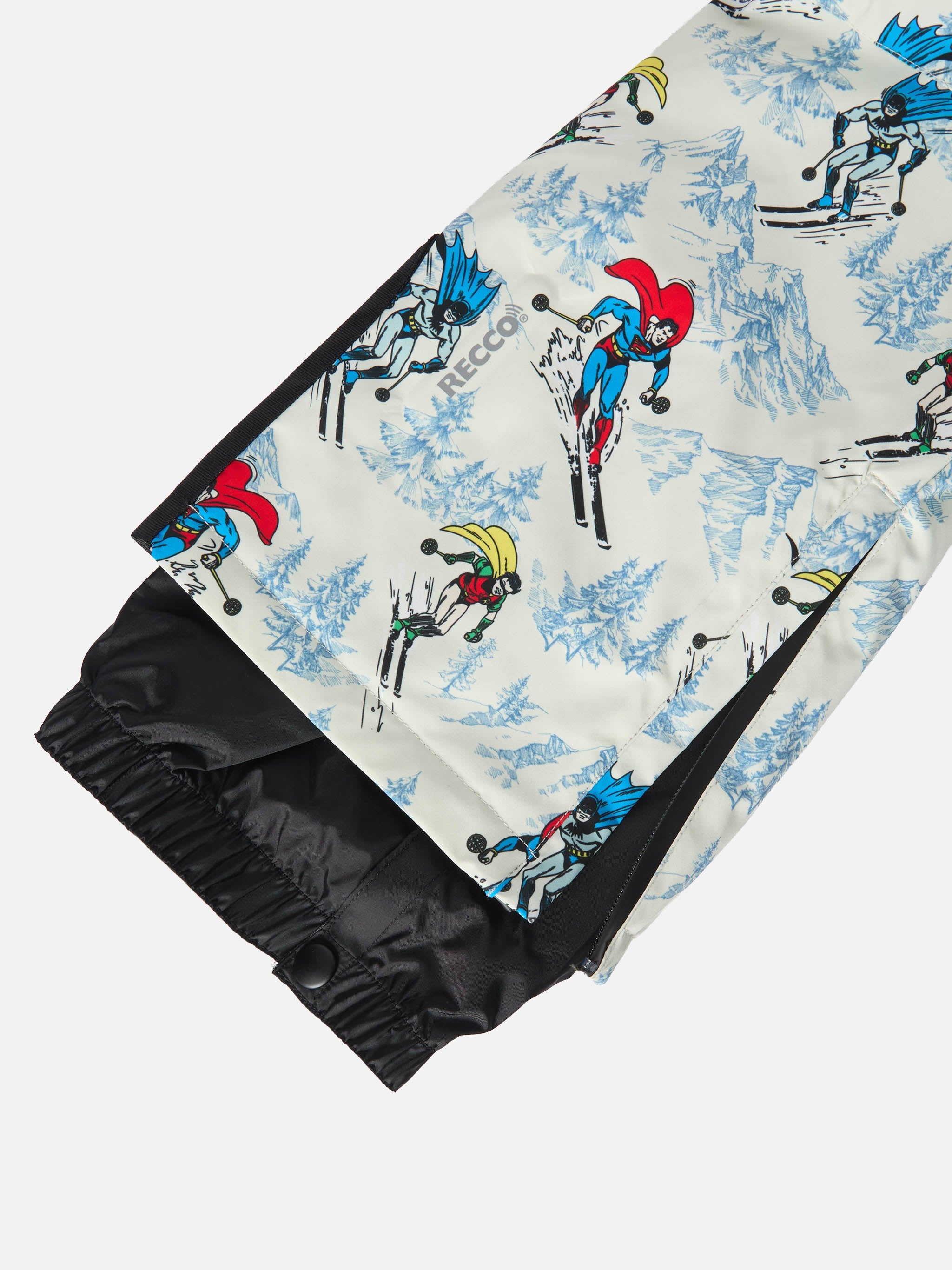 Boy Ski Pants Olympic With Super Heroes Print | Dc Special Edition White