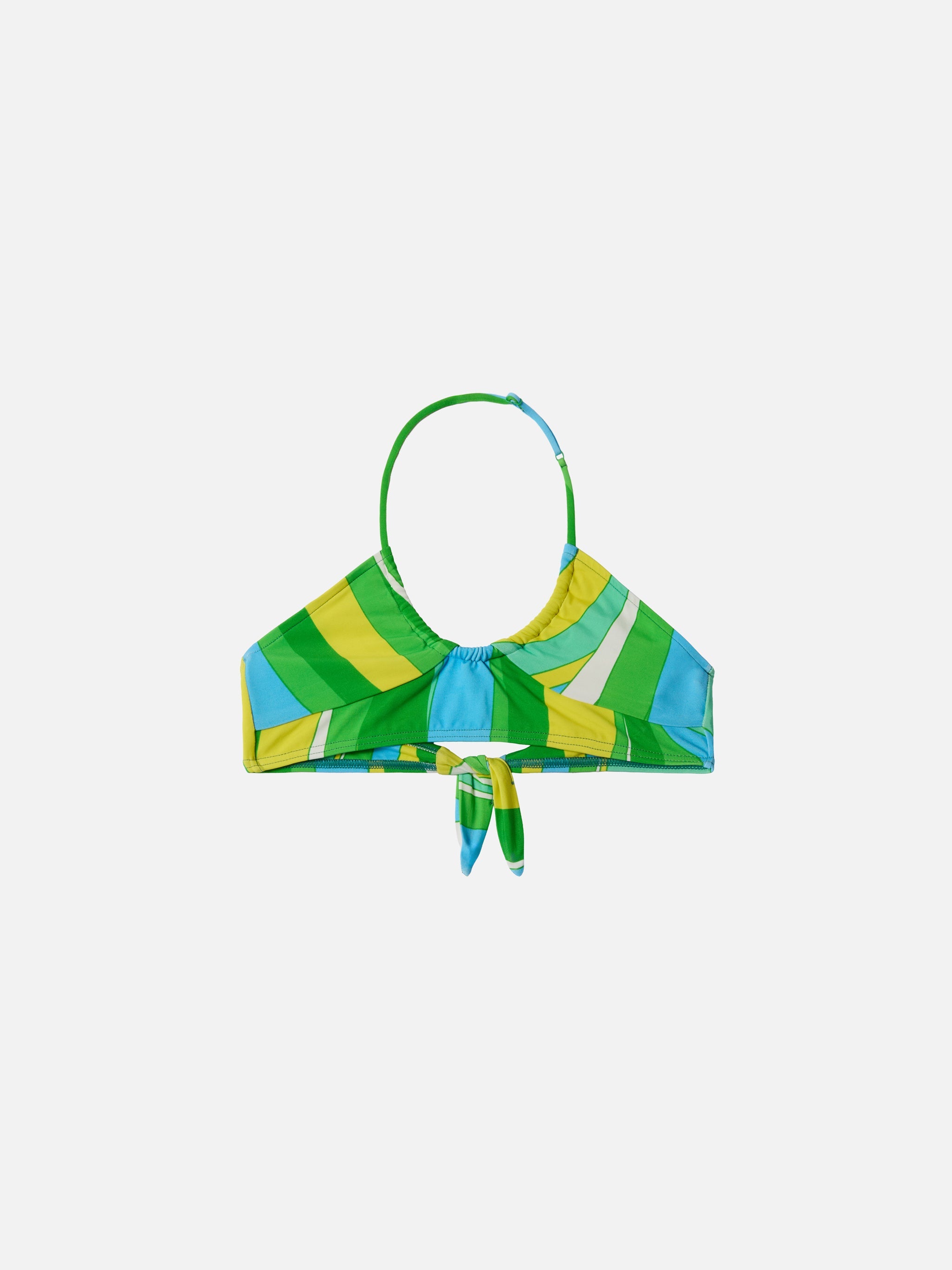 Page Jr Crop Top With Shape Wave Print Green Top_apparel