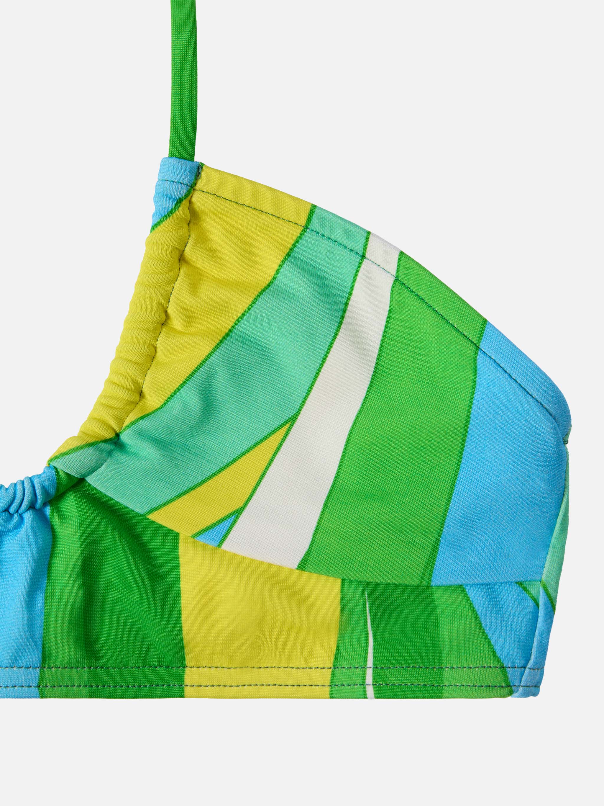 Page Jr Crop Top With Shape Wave Print Green Top_apparel