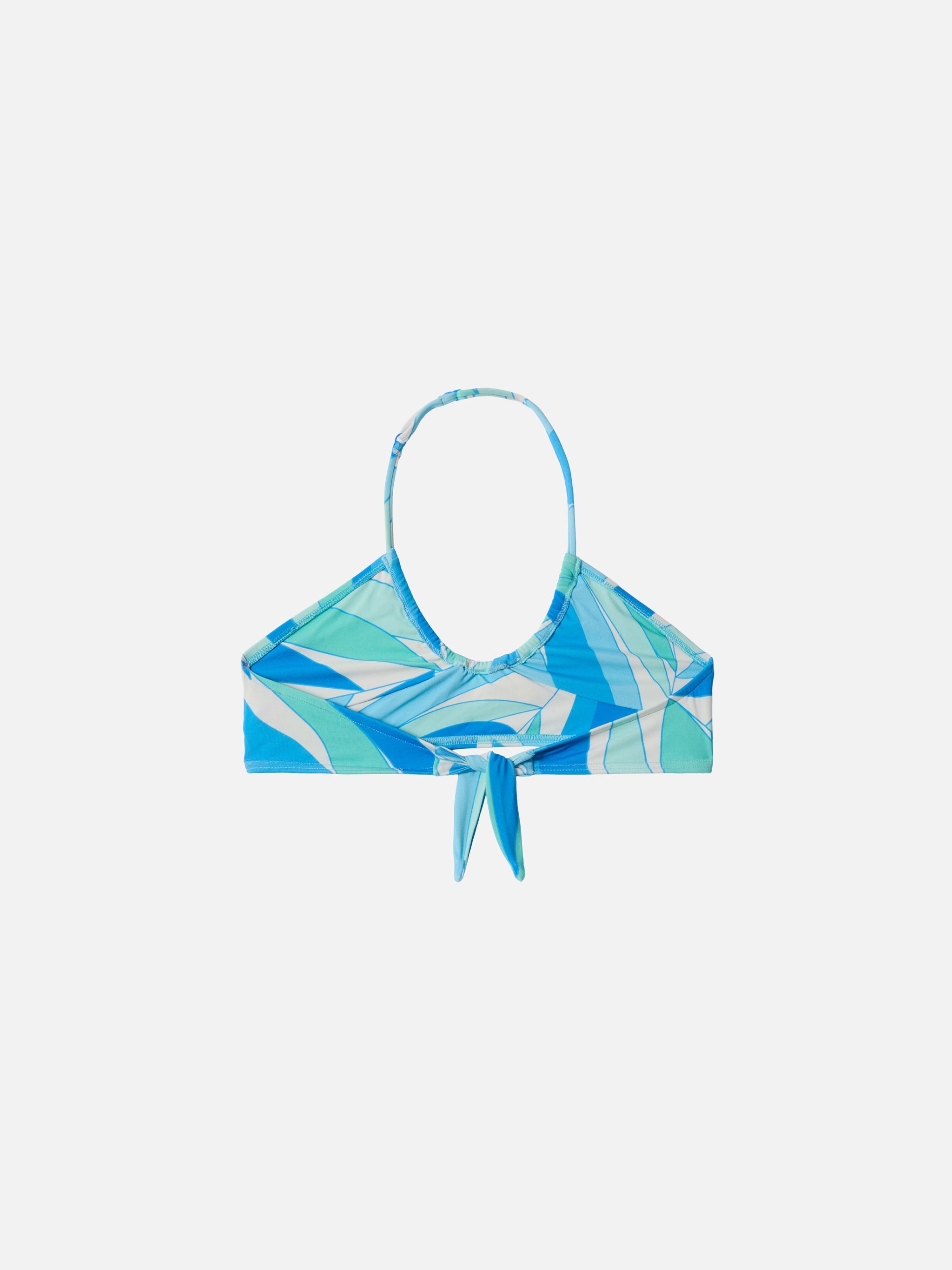 Page Jr Crop Top With Colors Palm Print Blue Top_apparel