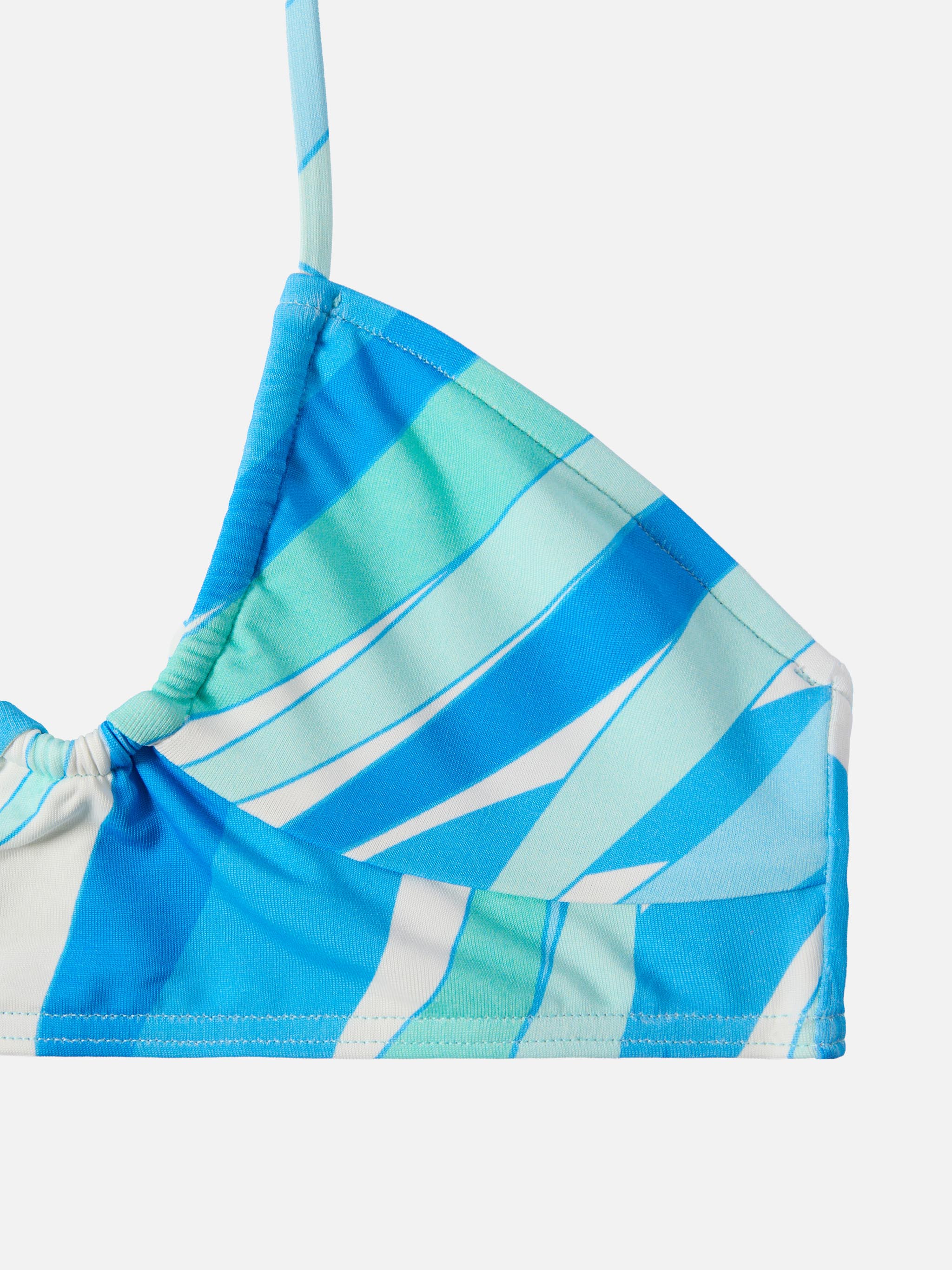 Page Jr Crop Top With Colors Palm Print Blue Top_apparel