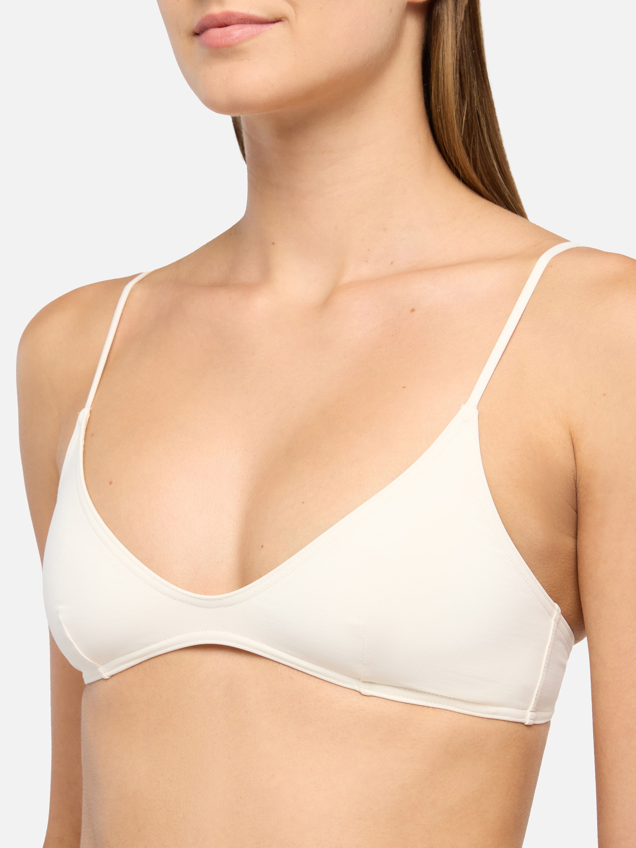 Paloma Cream Scoop Bralette White Top