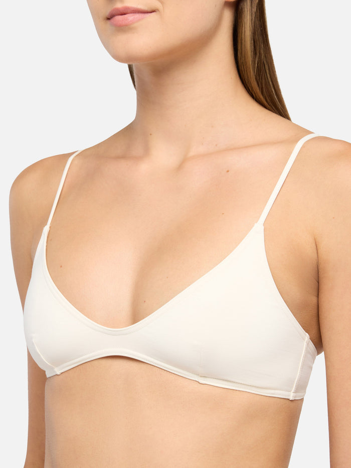 Paloma Cream Scoop Bralette White Top