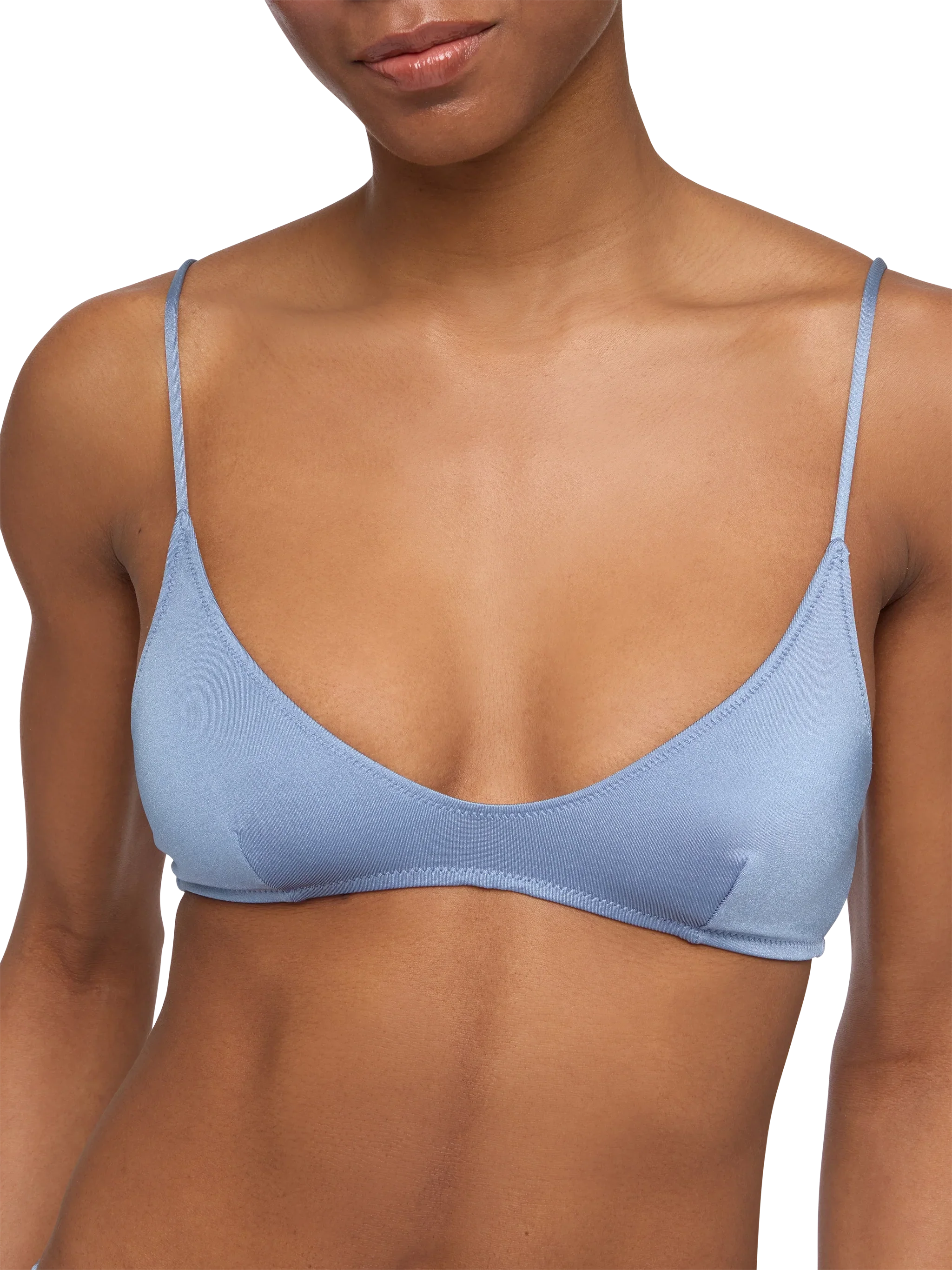Paloma Shimmer Blue Avio Scoop Bralette Sky Top