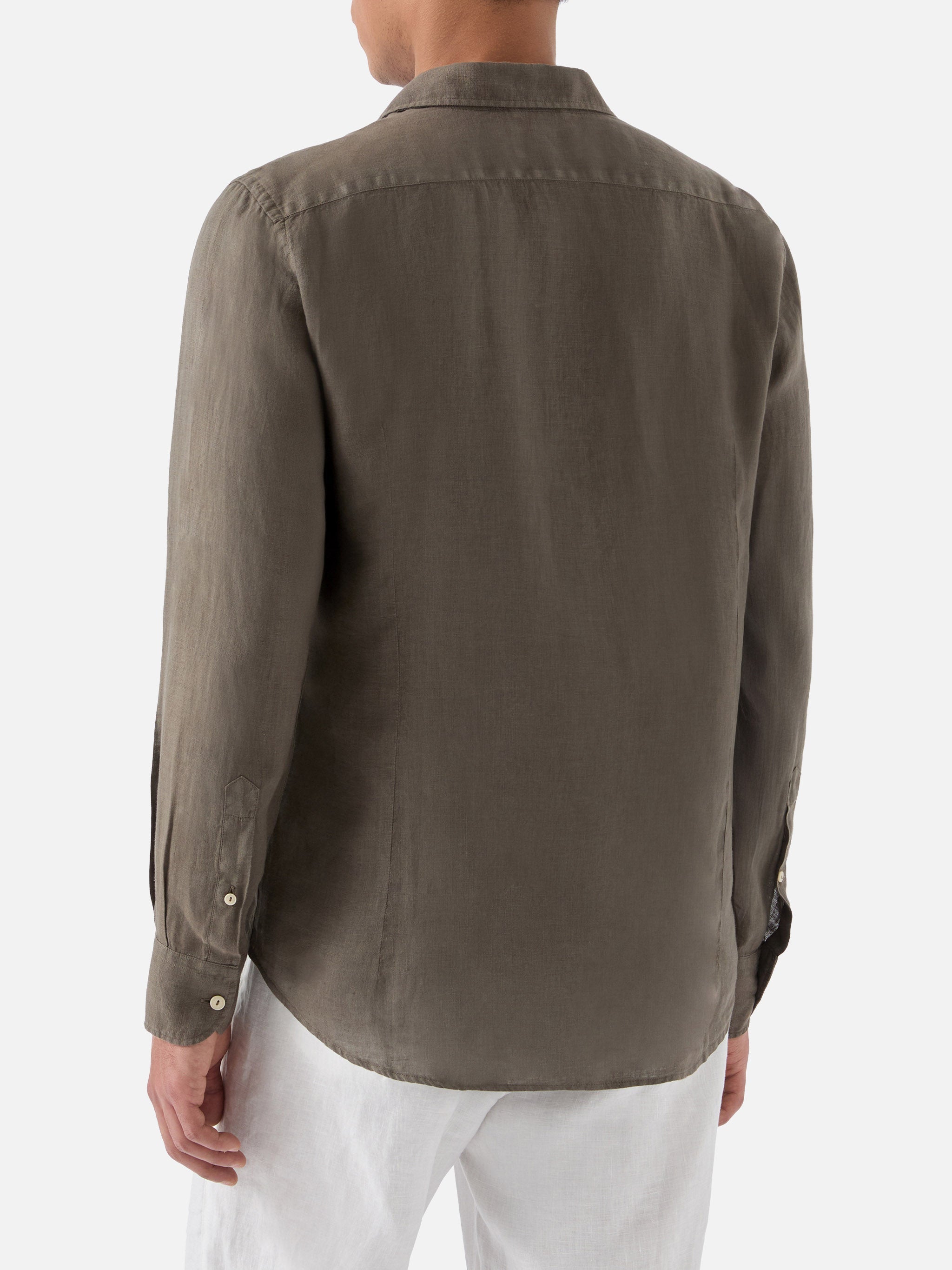 Military Green Pamplona Shirt Pure Linen