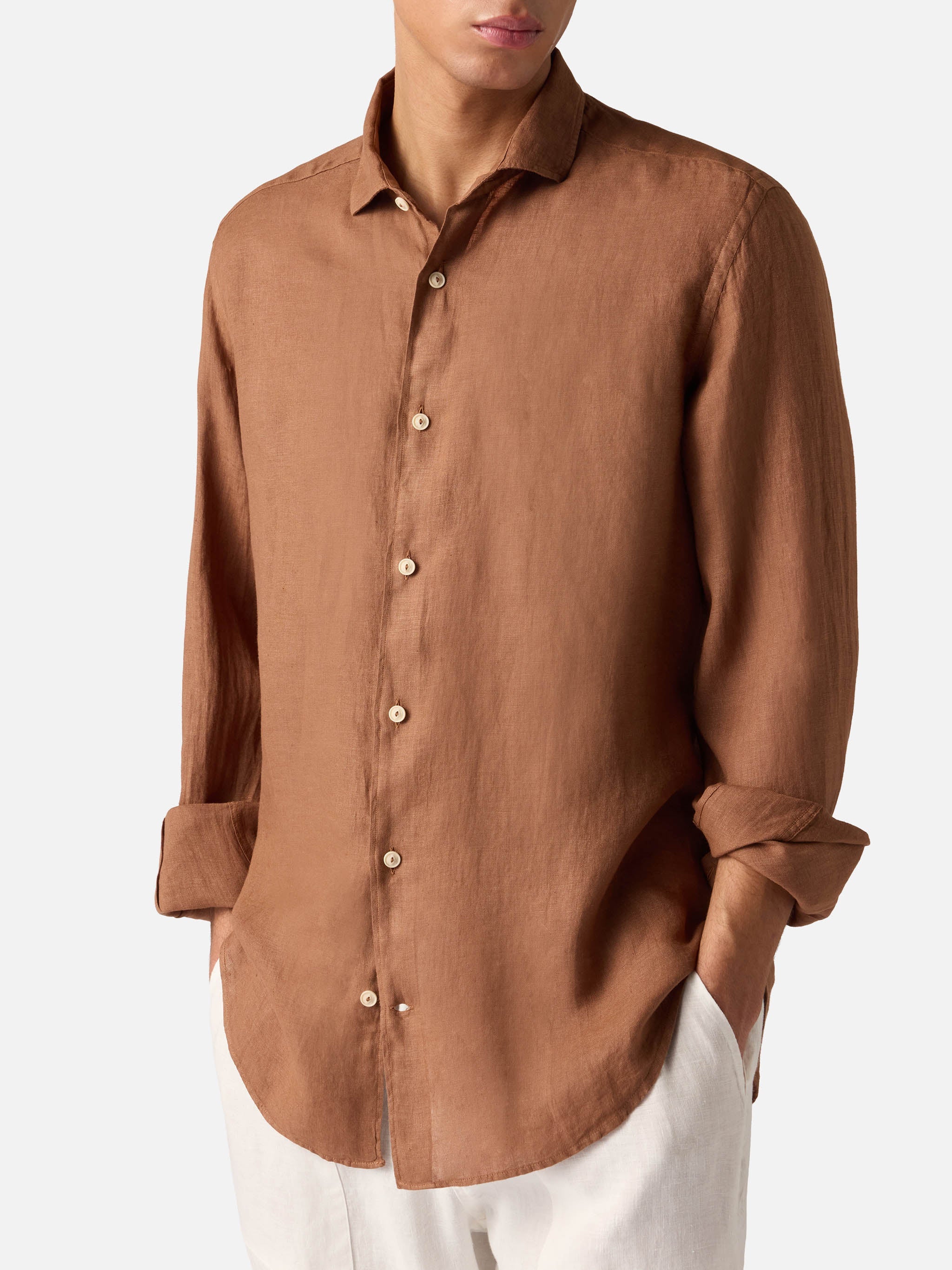 Pamplona Brown Linen Shirt