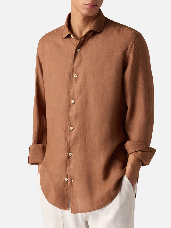 Pamplona Brown Linen Shirt