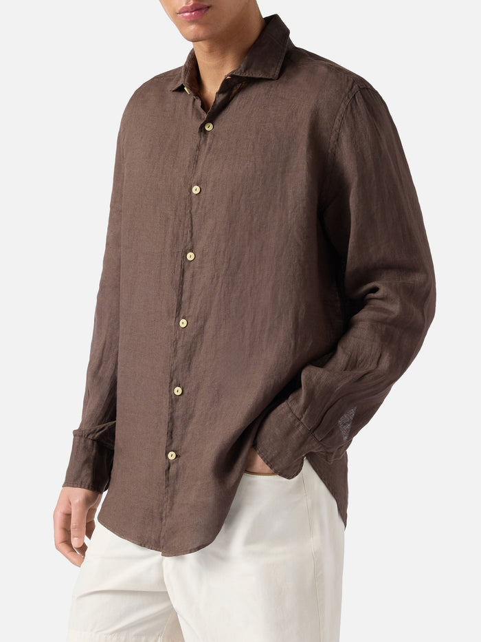 Brown Pamplona Shirt Pure Linen