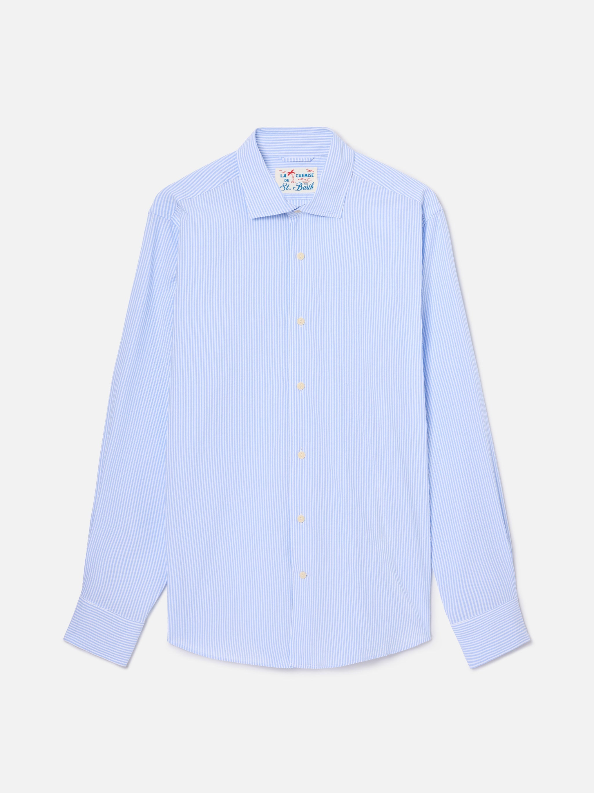 Light Blue Striped Pamplona Shirt Seersucker