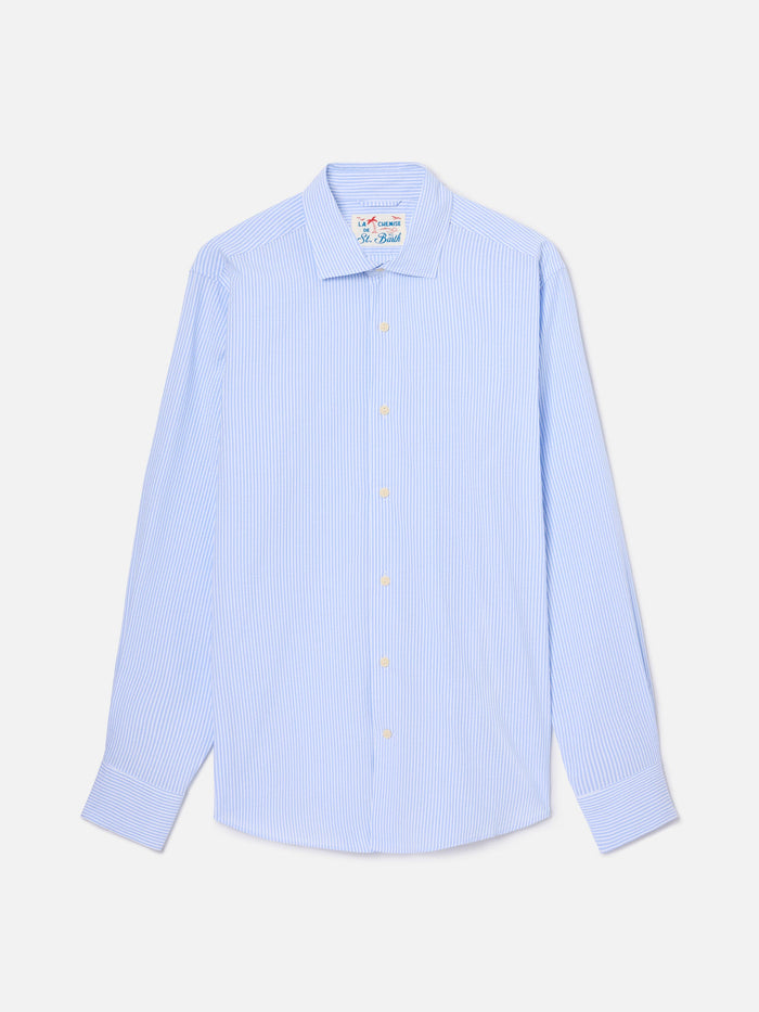 Light Blue Striped Pamplona Shirt Seersucker