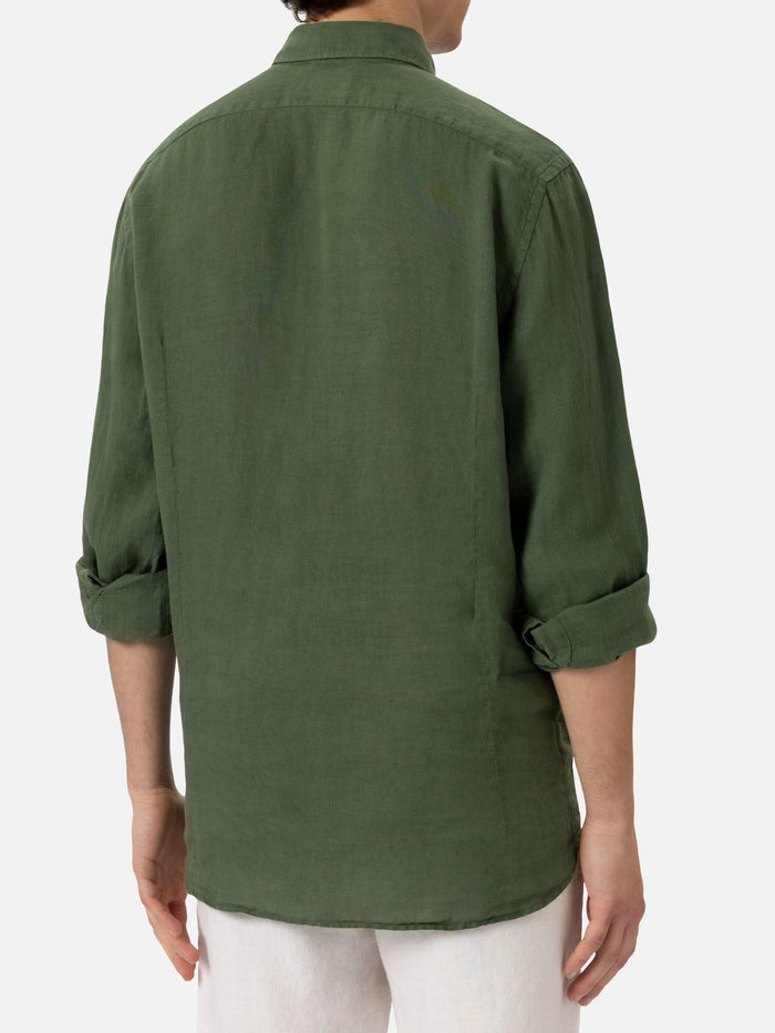 Military Green Linen Shirt Pamplona