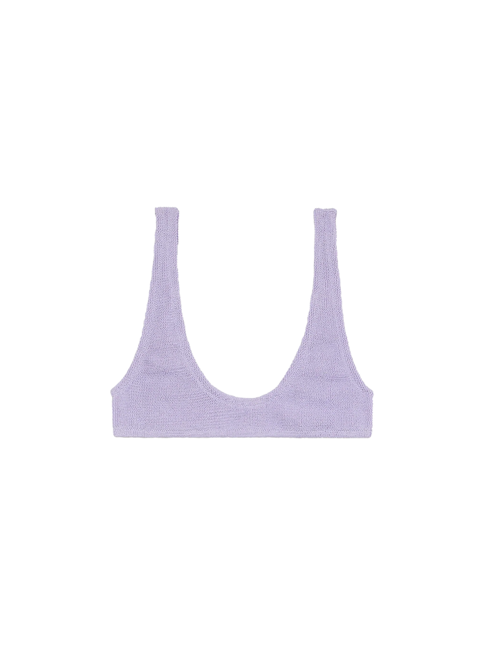 Pamy Lilac Lurex Crinkle Bralette Bikini Top Pink