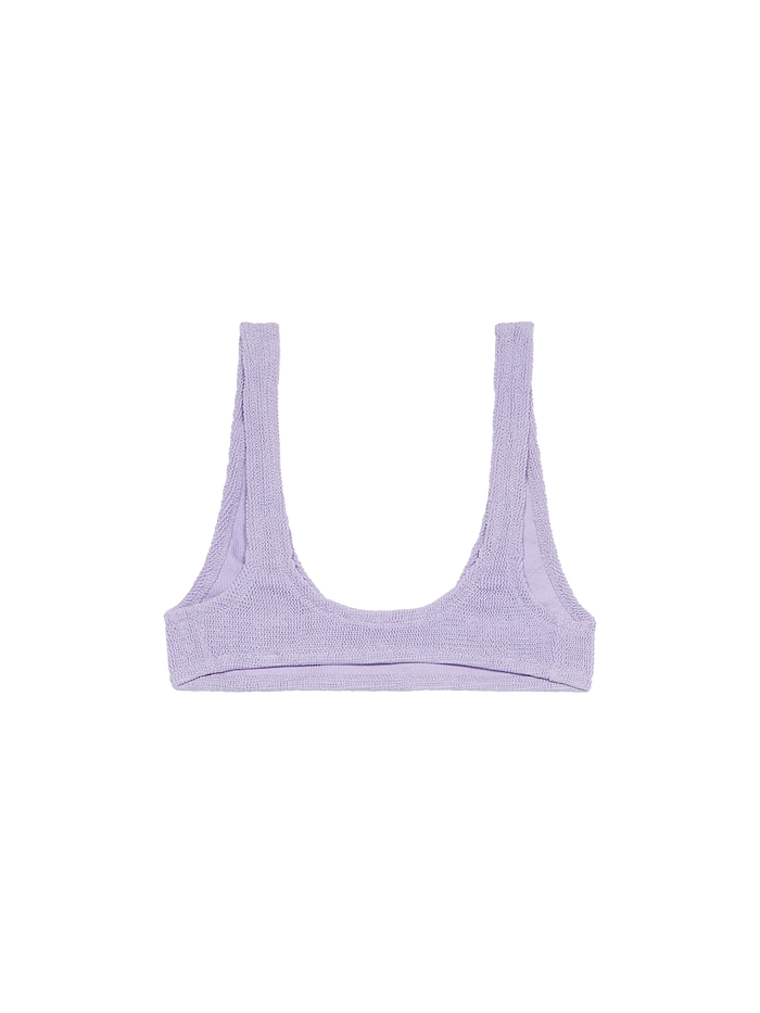 Pamy Lilac Lurex Crinkle Bralette Bikini Top Pink