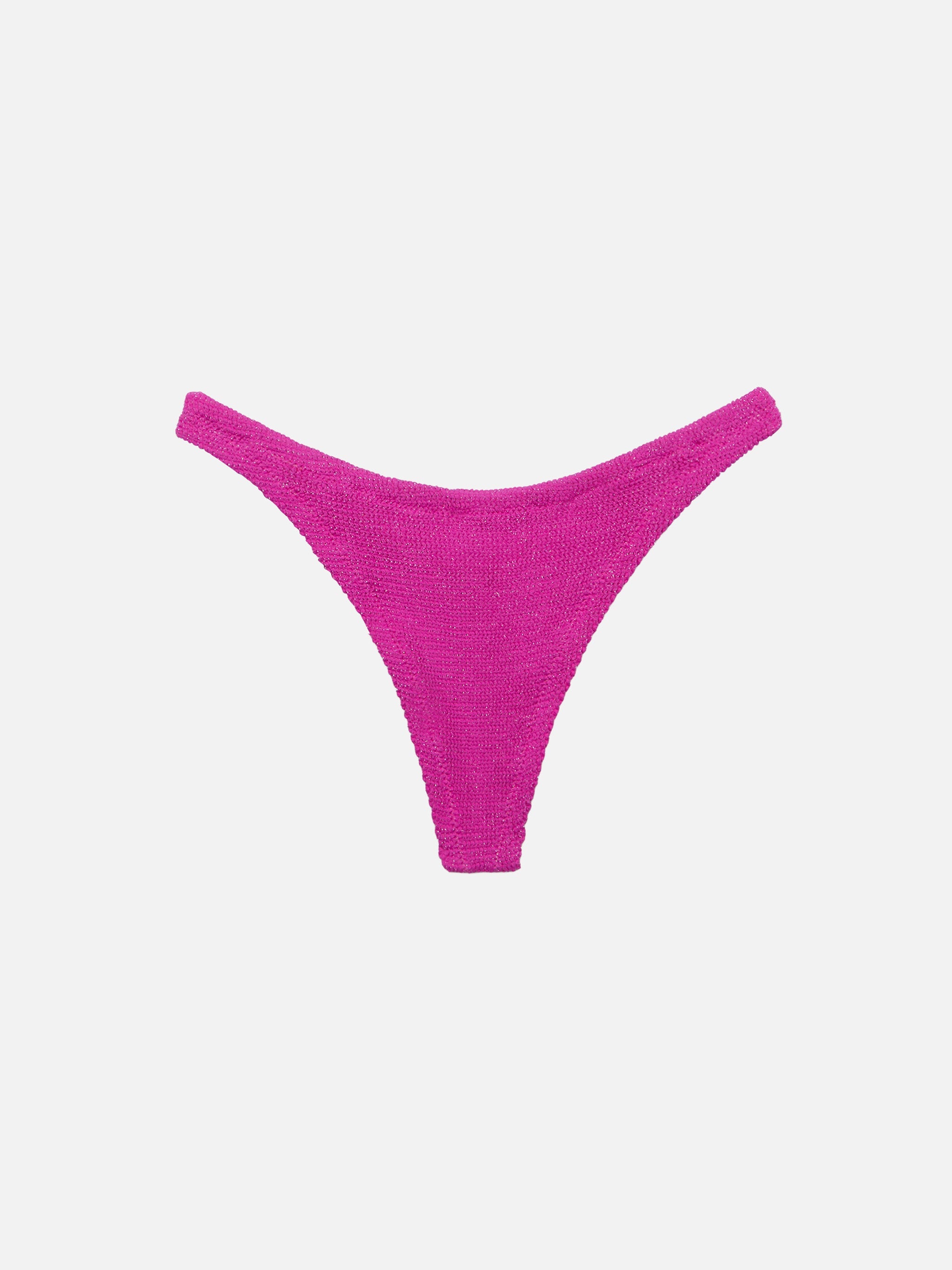 Naomi Fuchsia Lurex Crinkle Cheeky Swim Briefs Pink Bottom