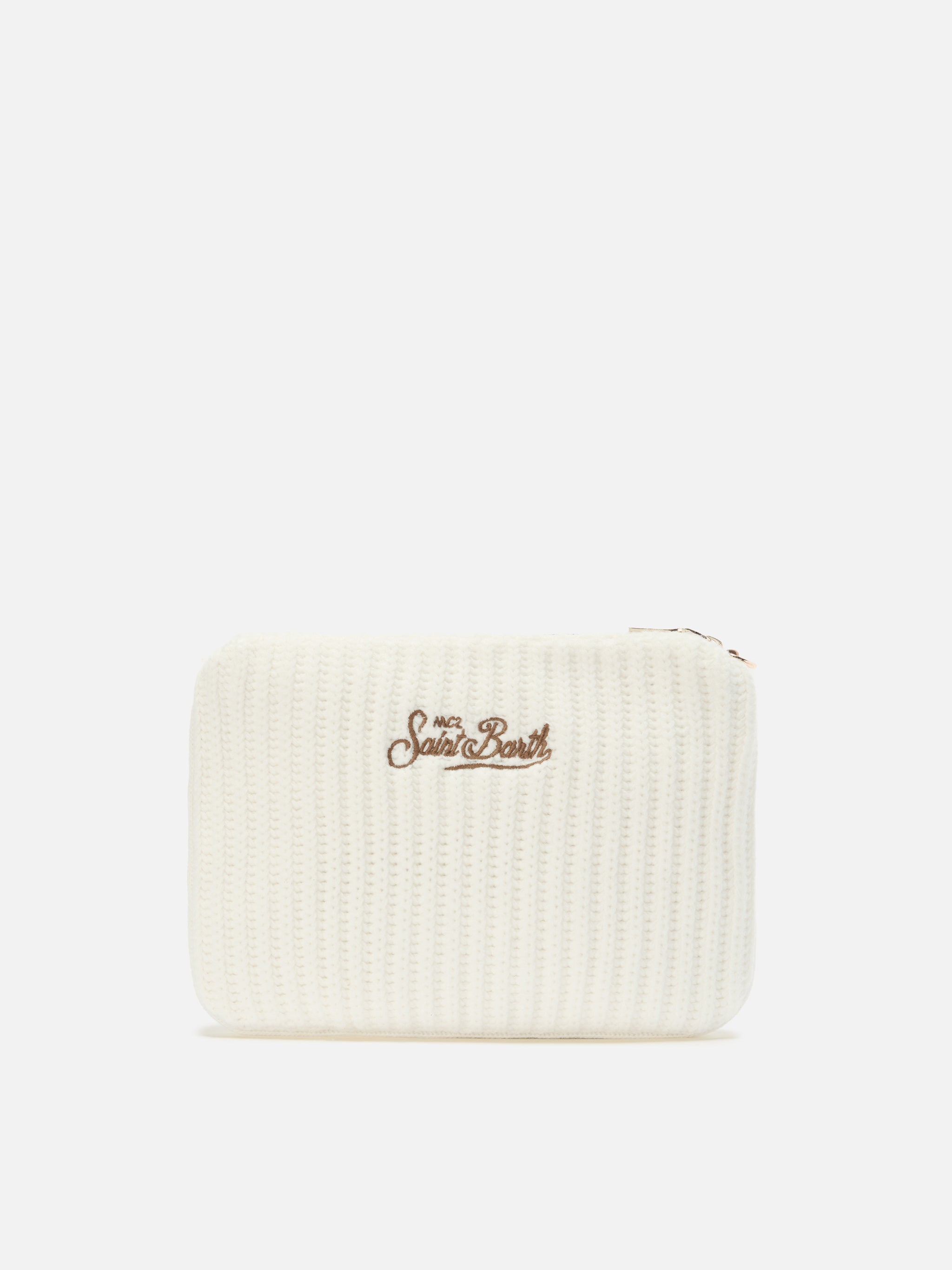 Parisienne Wool Rib Crossbody Bag White Ribbed Blend Pochette