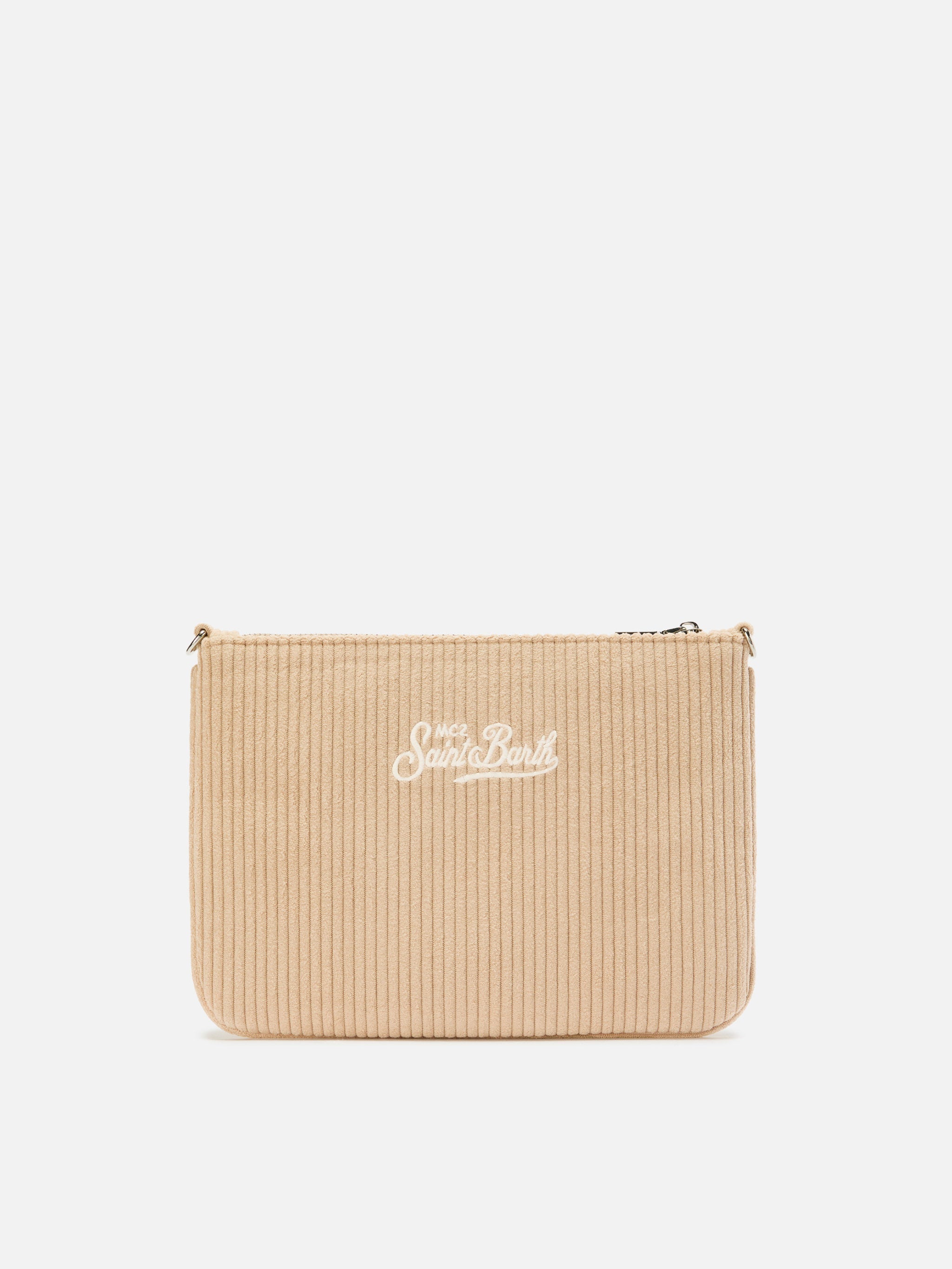 Parisienne Corduroy Crossbody Bag Beige Brown Pochette