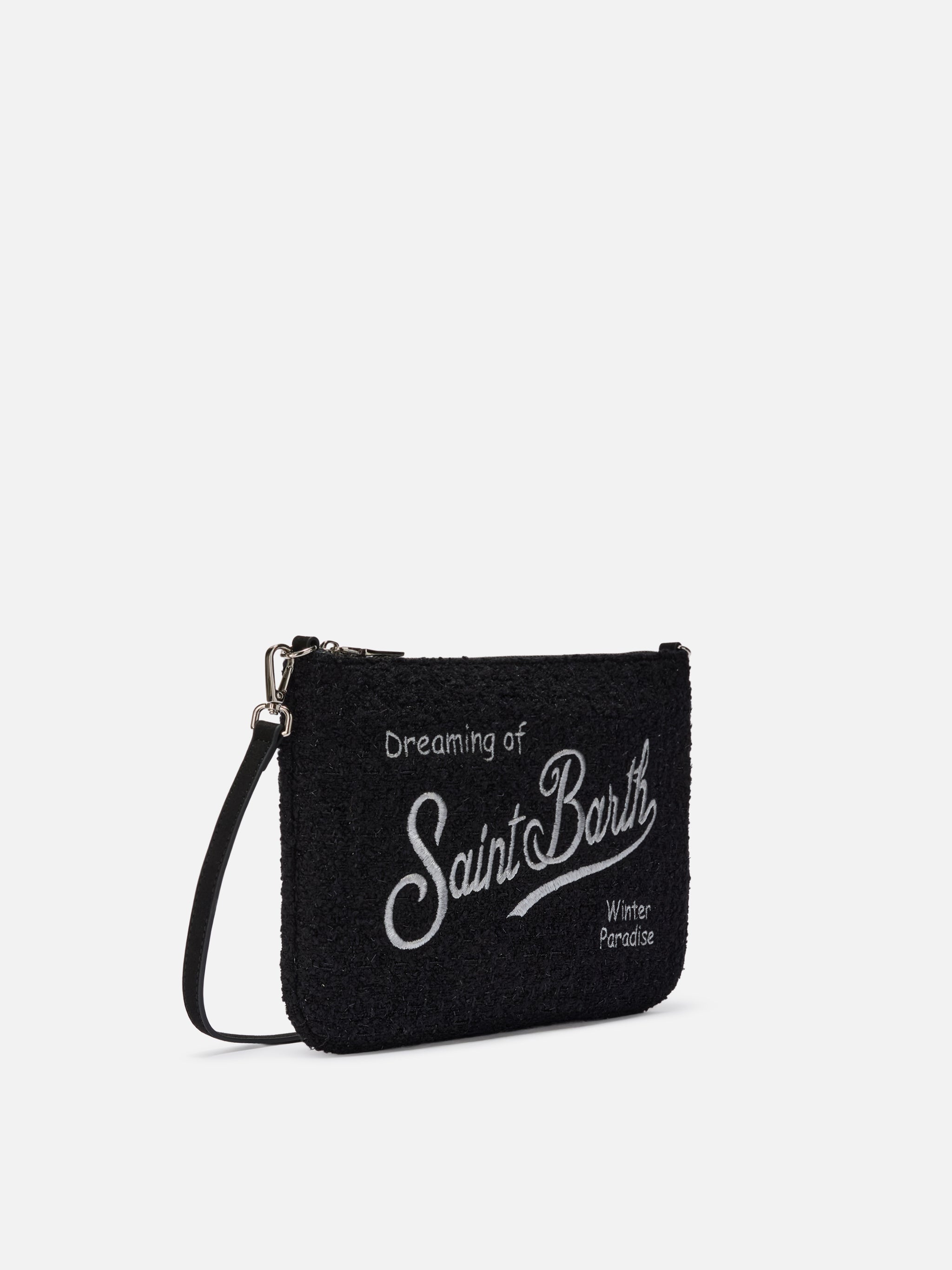 Parisienne Tweed Crossbody Bag Black Pochette