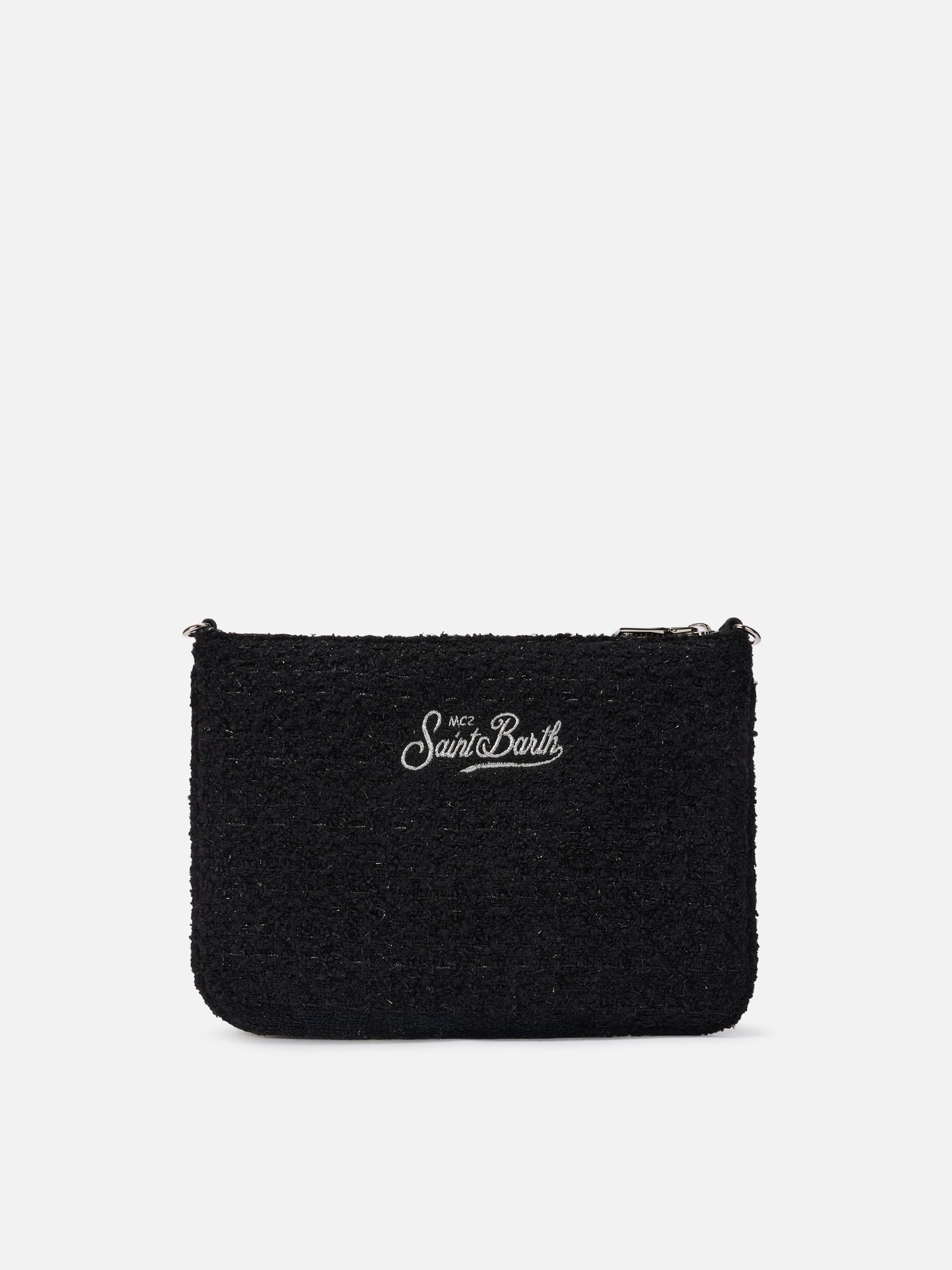 Parisienne Tweed Crossbody Bag Black Pochette