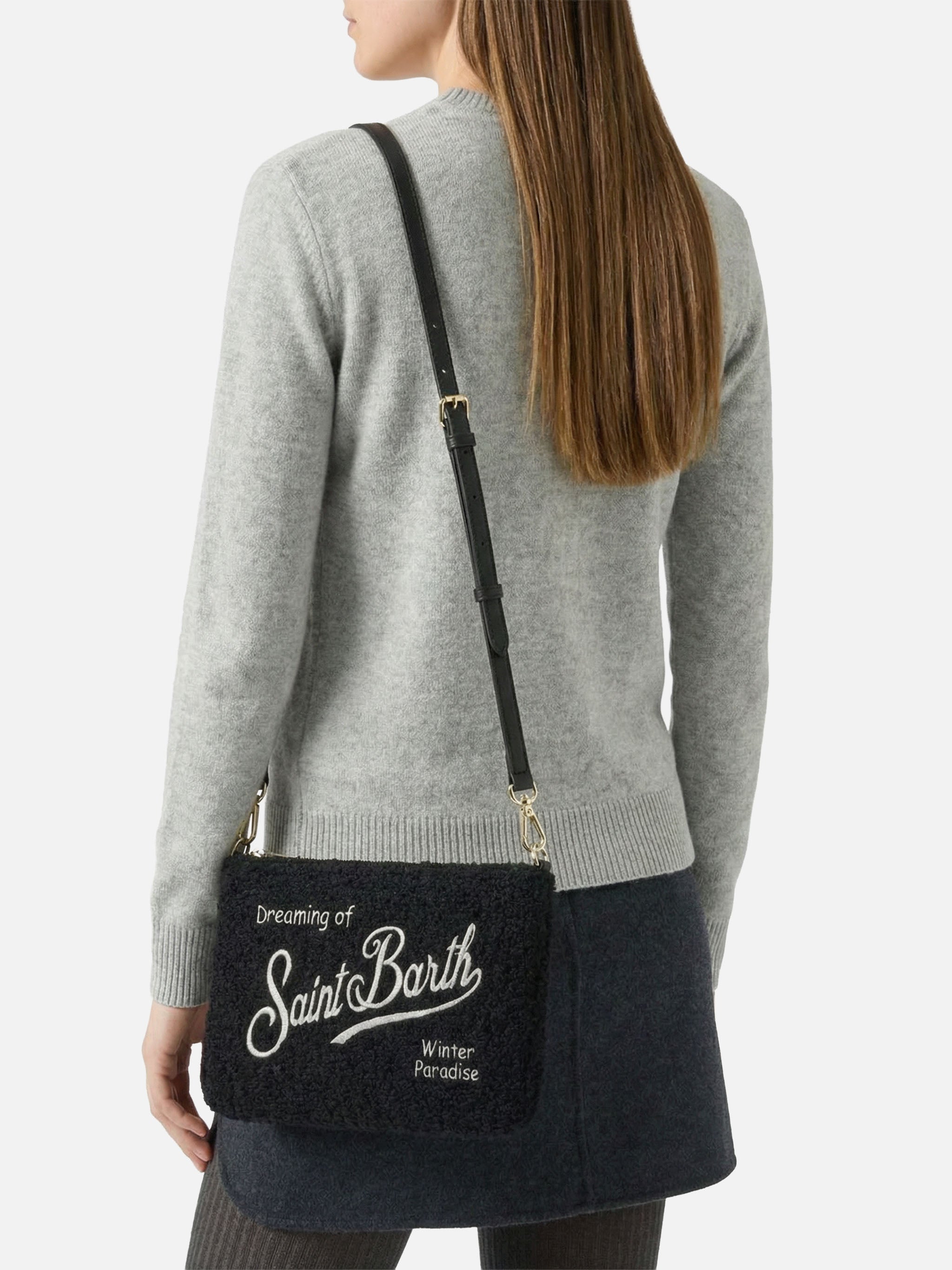 Parisienne Tweed Crossbody Bag Black Pochette