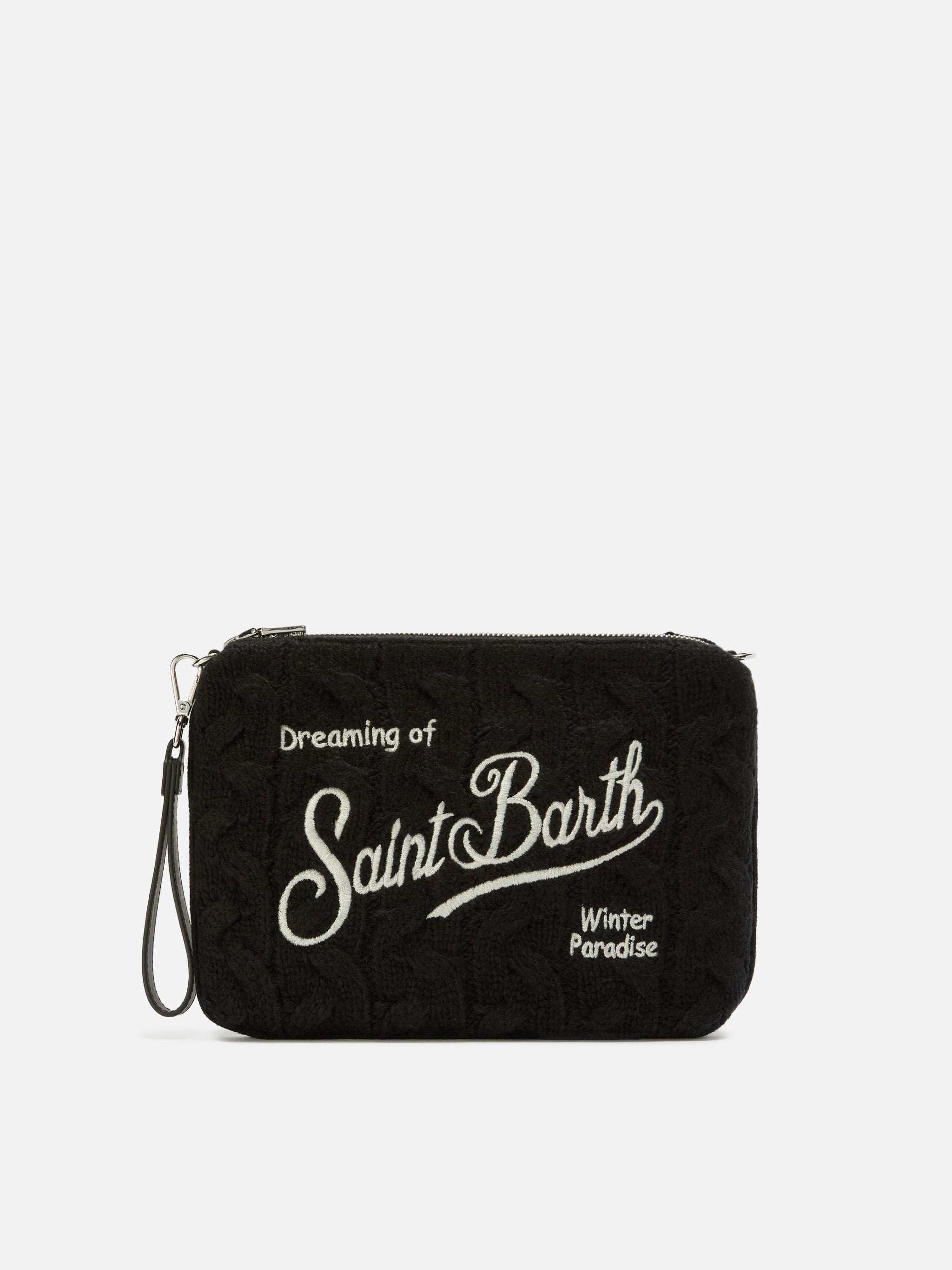 Parisienne Wool Braid Crossbody Bag Black Braided Blend Pochette