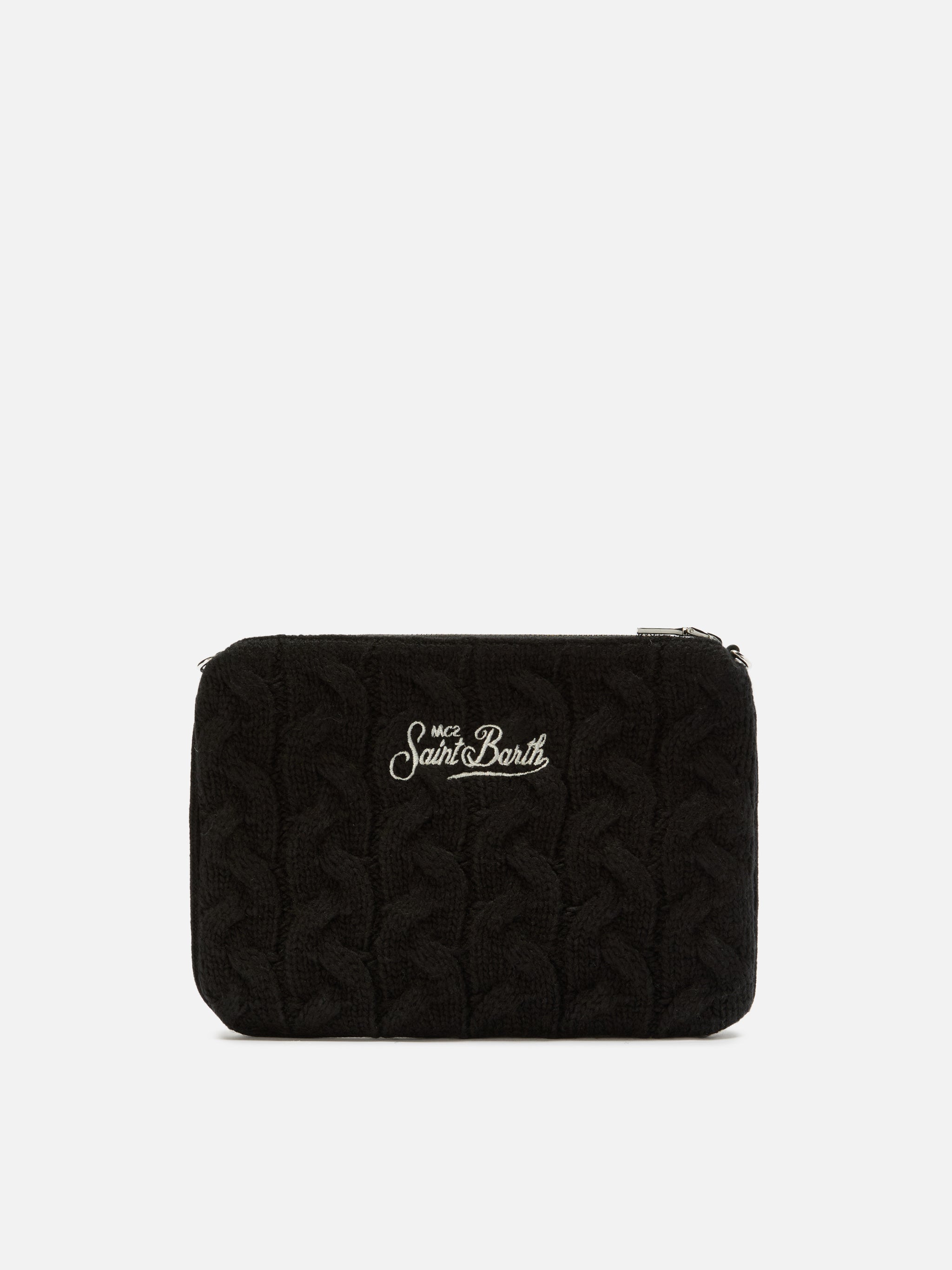 Parisienne Wool Braid Crossbody Bag Black Braided Blend Pochette
