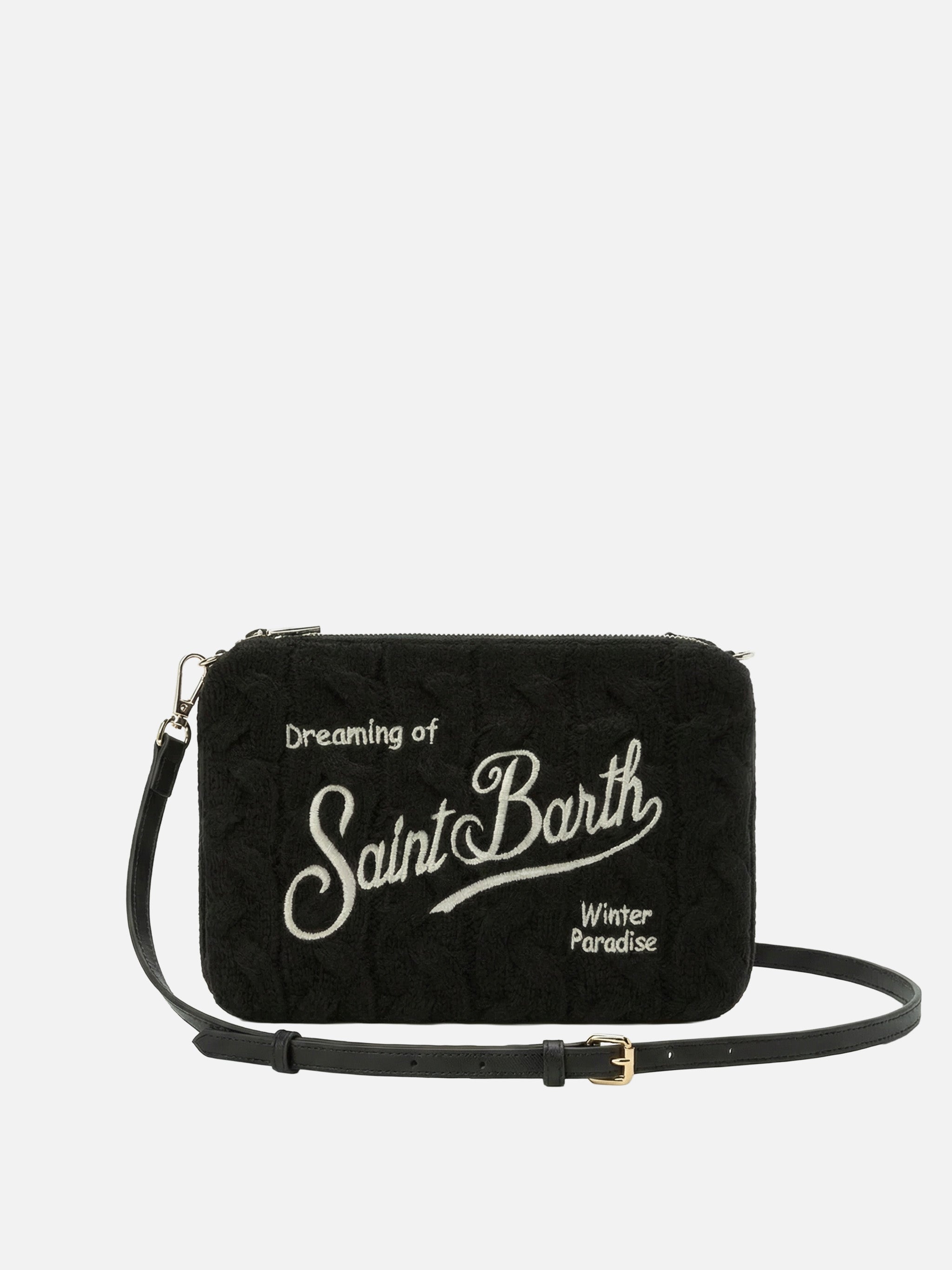 Parisienne Wool Braid Crossbody Bag Black Braided Blend Pochette