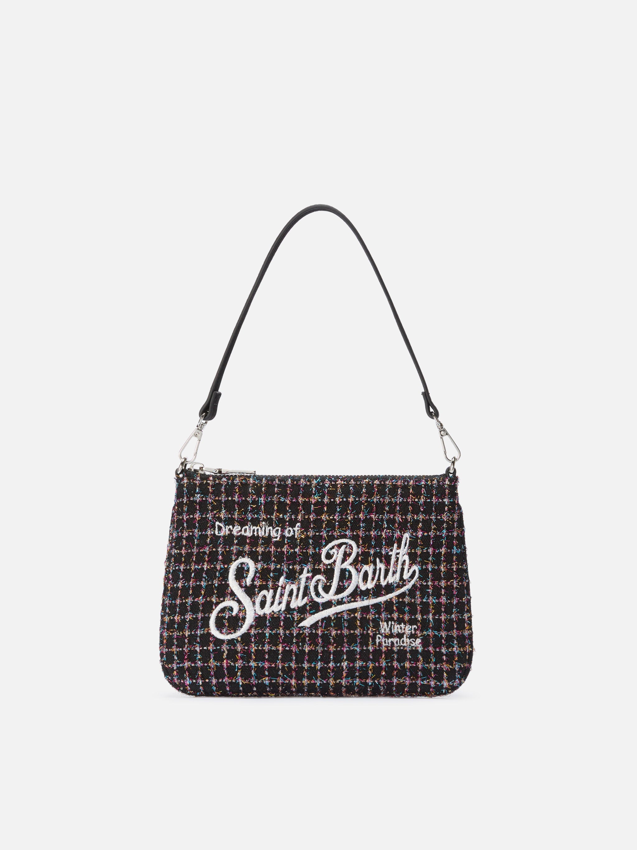 Parisienne Mini Shoulder Bag Shiny Black Tweed Pochette