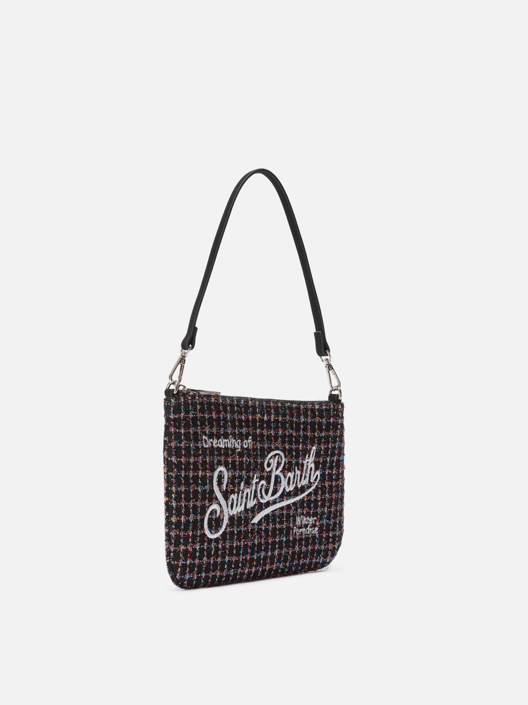 Parisienne Mini Shoulder Bag Shiny Black Tweed Pochette