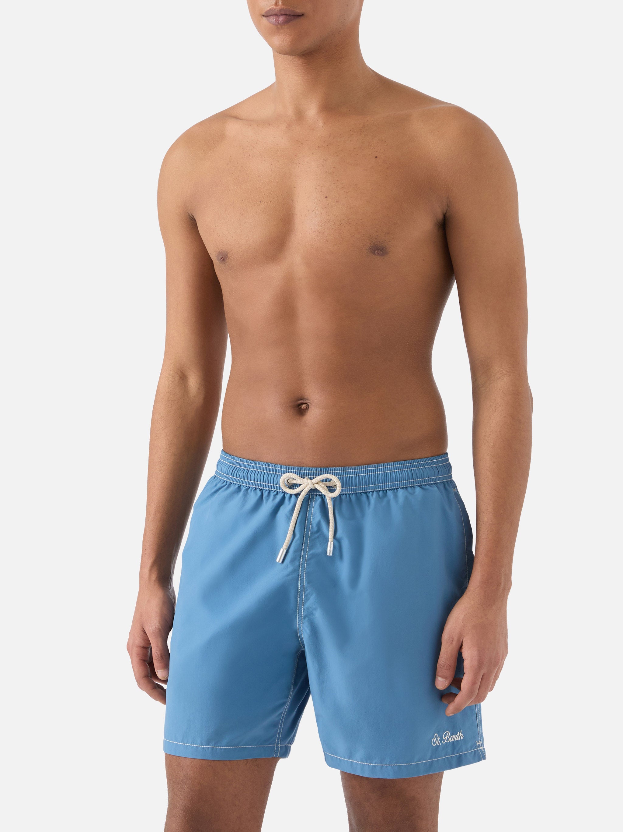 Patmos Swim Shorts Solid Dusty Blue Sky Swimshort