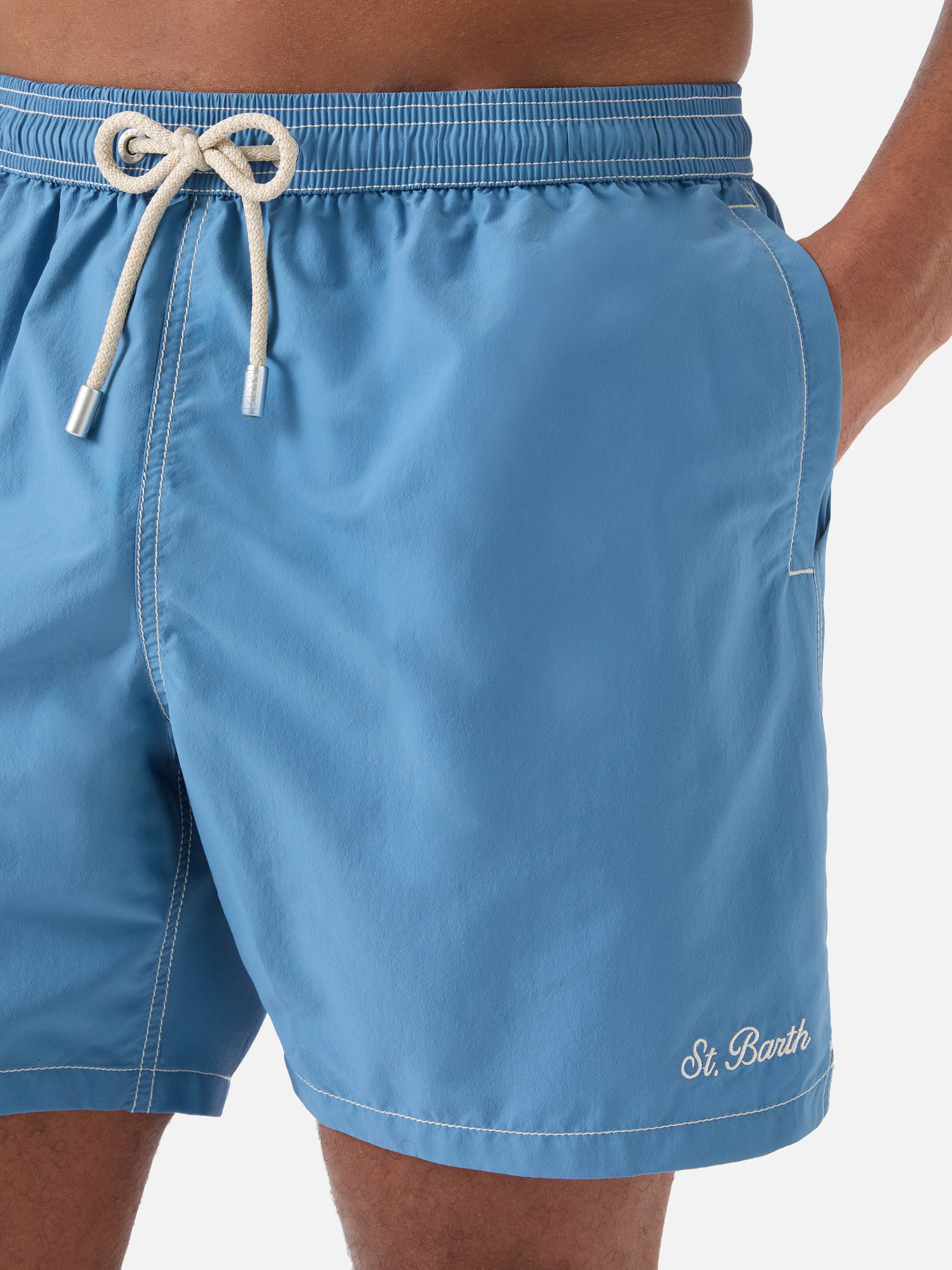 Patmos Swim Shorts Solid Dusty Blue Sky Swimshort