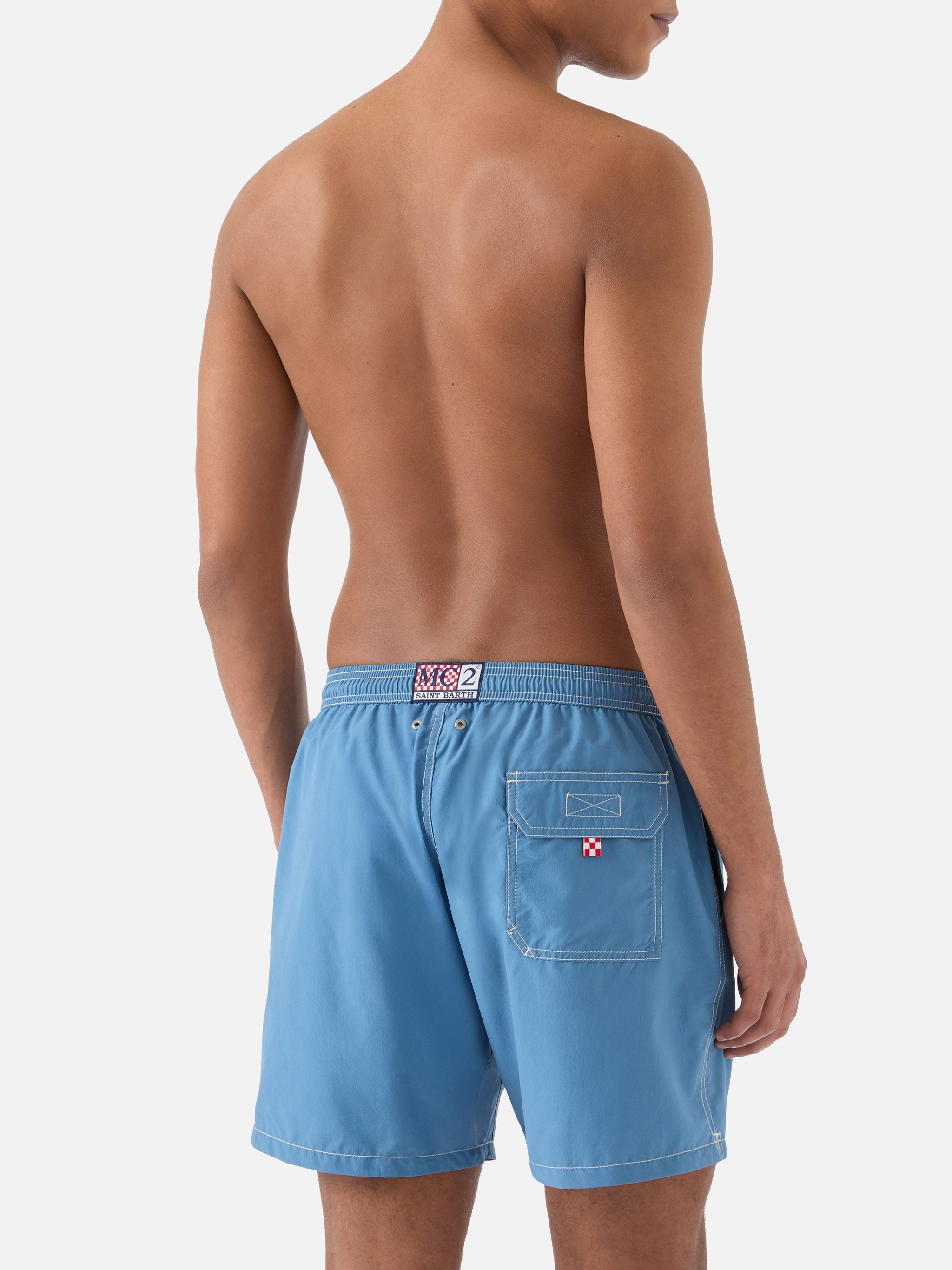 Patmos Swim Shorts Solid Dusty Blue Sky Swimshort