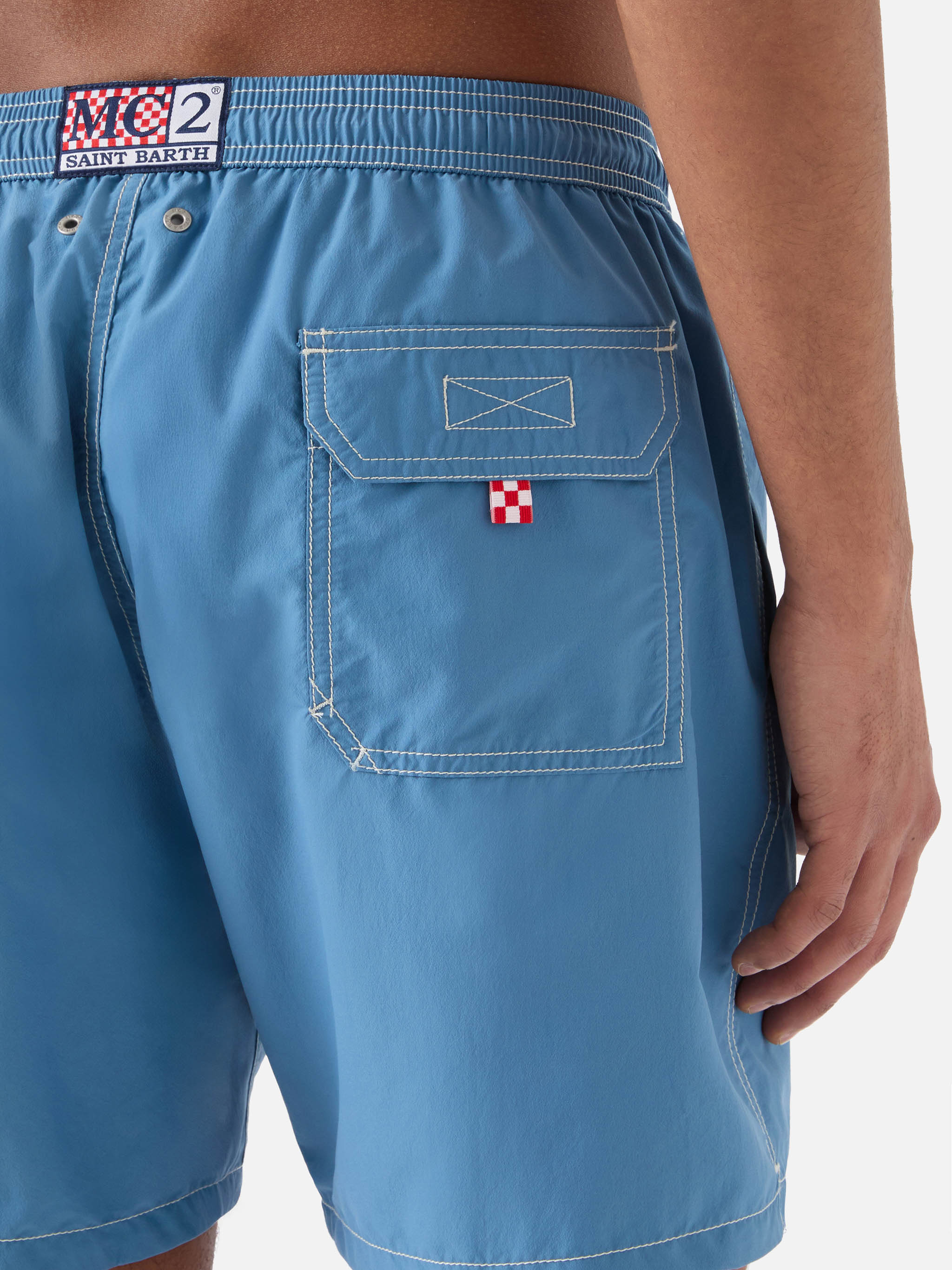 Patmos Swim Shorts Solid Dusty Blue Sky Swimshort
