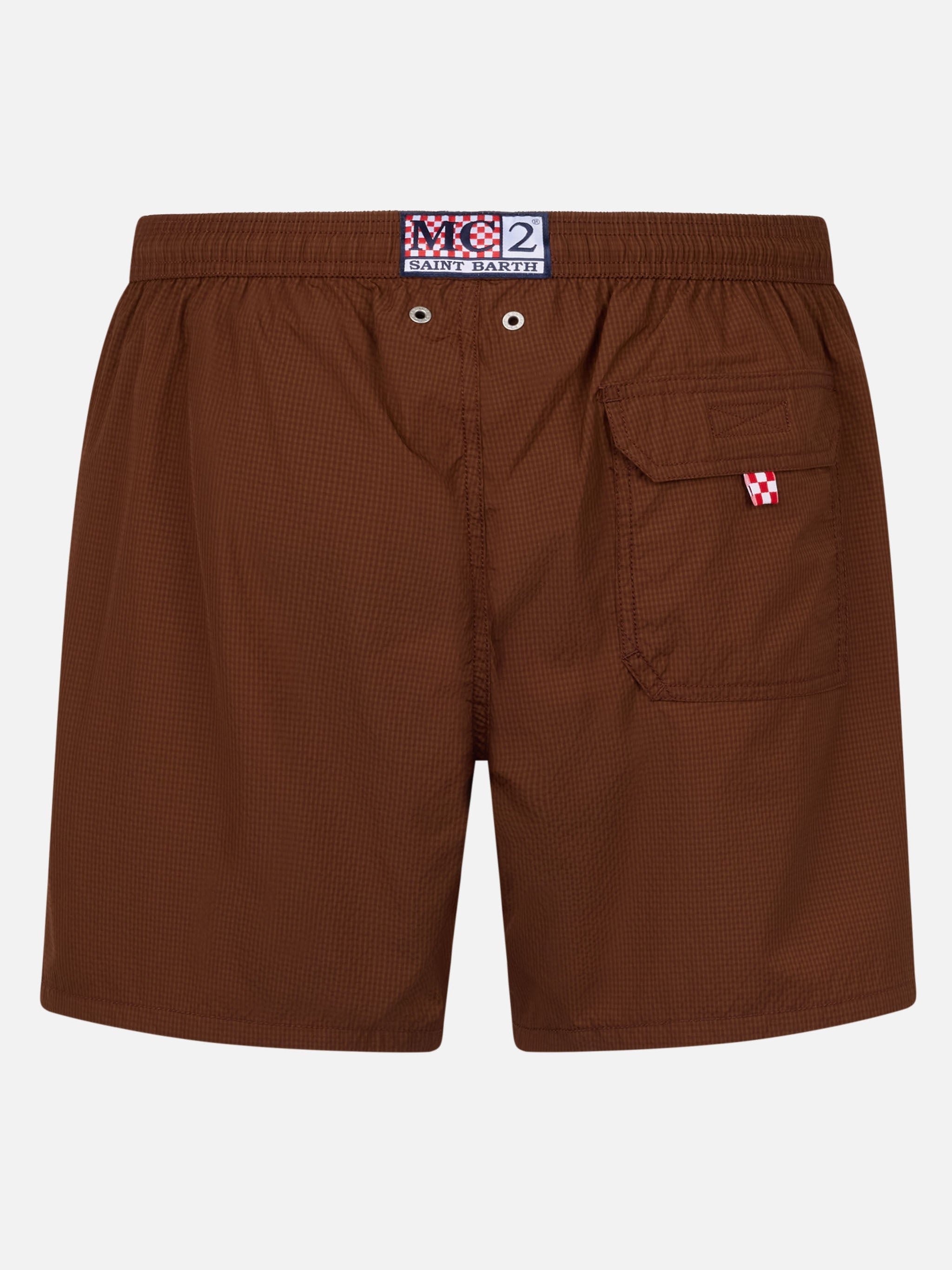 Seersucker Classic Light Swim Shorts Patmos Brown Swimshort