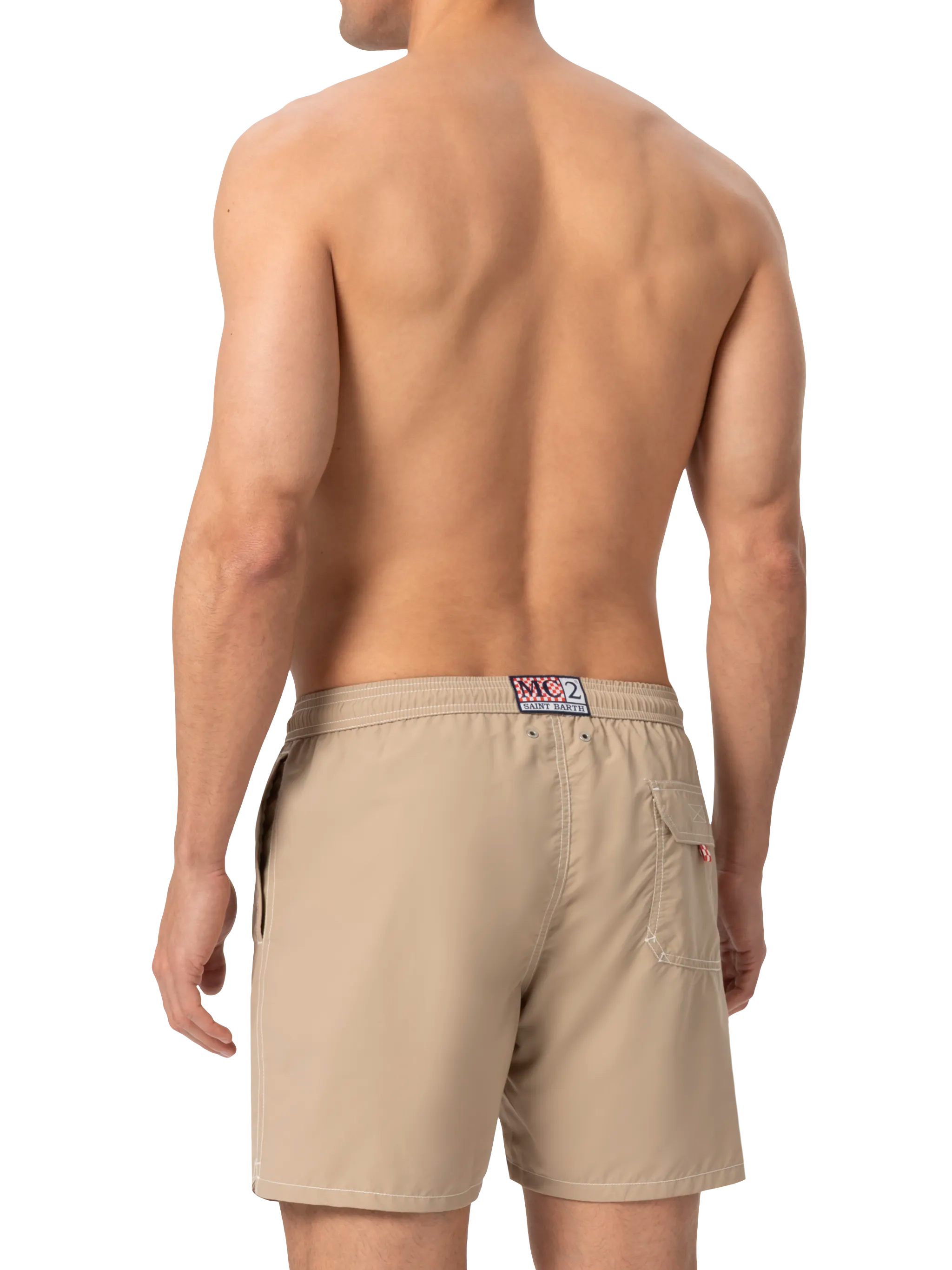 Beige Mid-Length Classic Light Swim Shorts Patmos Brown Swimshort