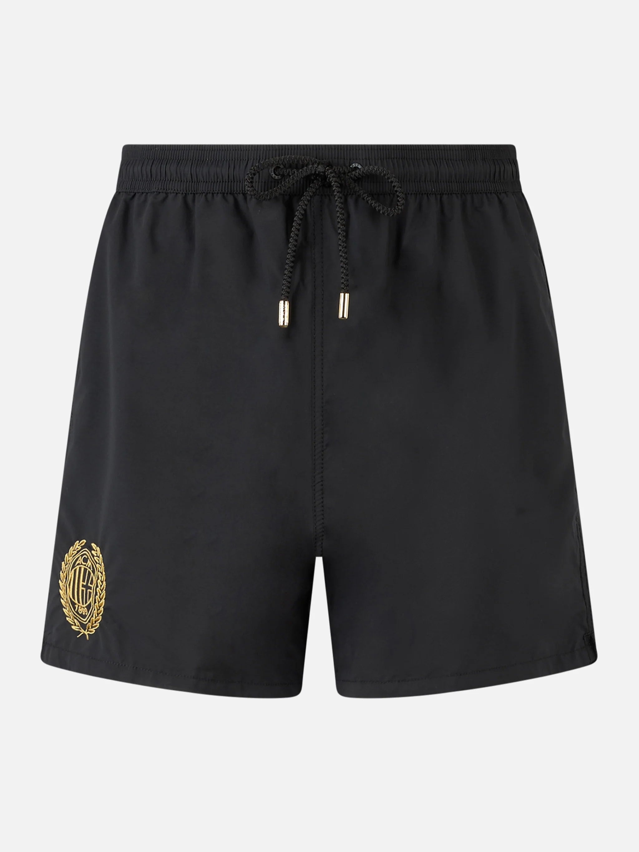 Black Classic Light Swim Shorts Patmos With Milan 125 Embroidery | Ac Special Edition Swimshort