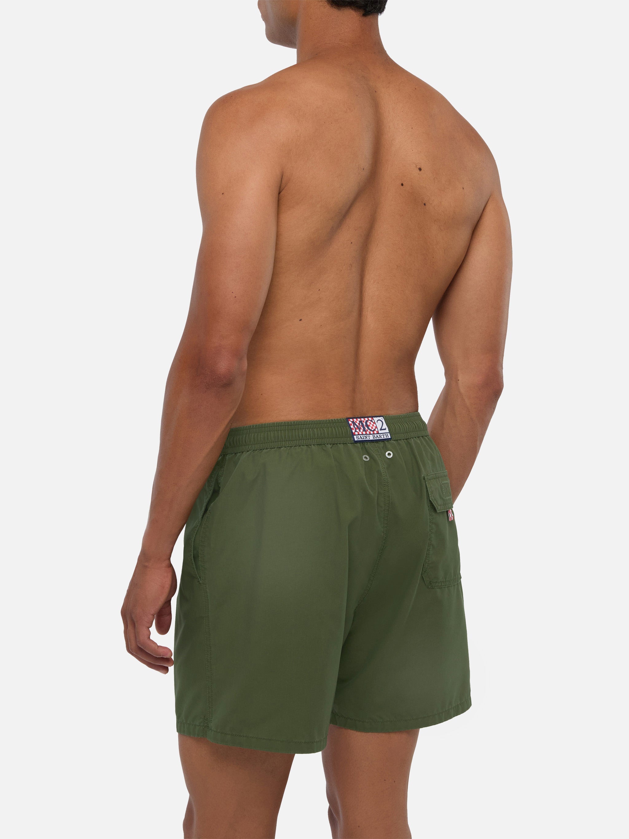 Vintage Military Green Mid-Length Swim Shorts Patmos Used Swimshort