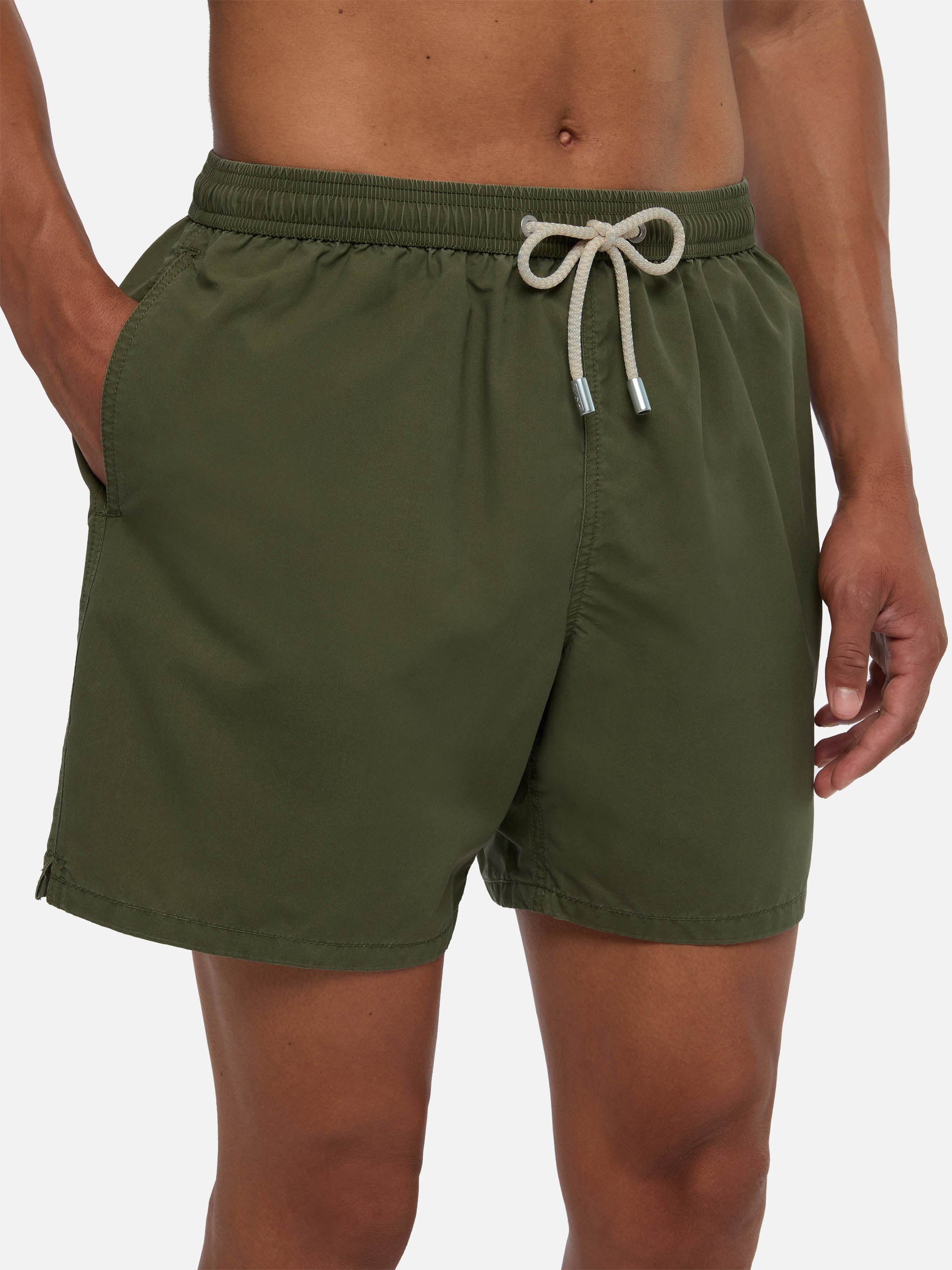 Vintage Military Green Mid-Length Swim Shorts Patmos Used Swimshort