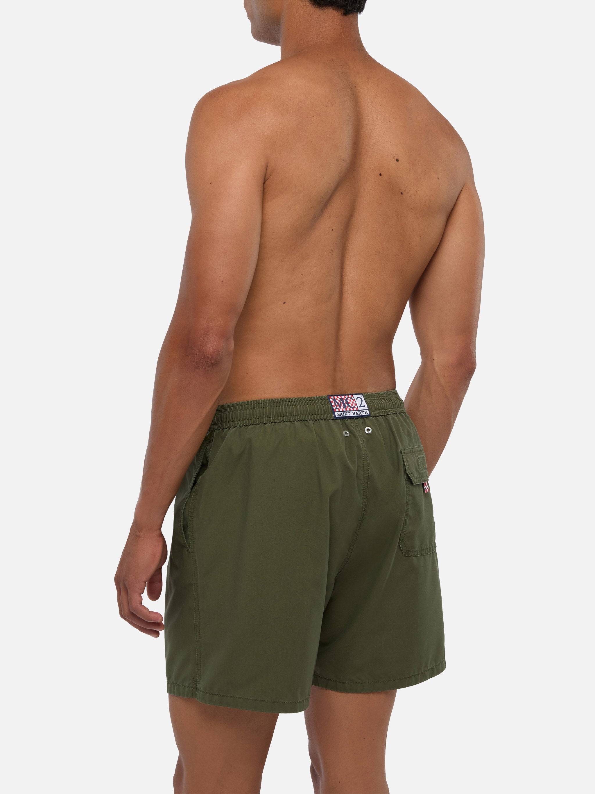 Vintage Military Green Mid-Length Swim Shorts Patmos Used Swimshort