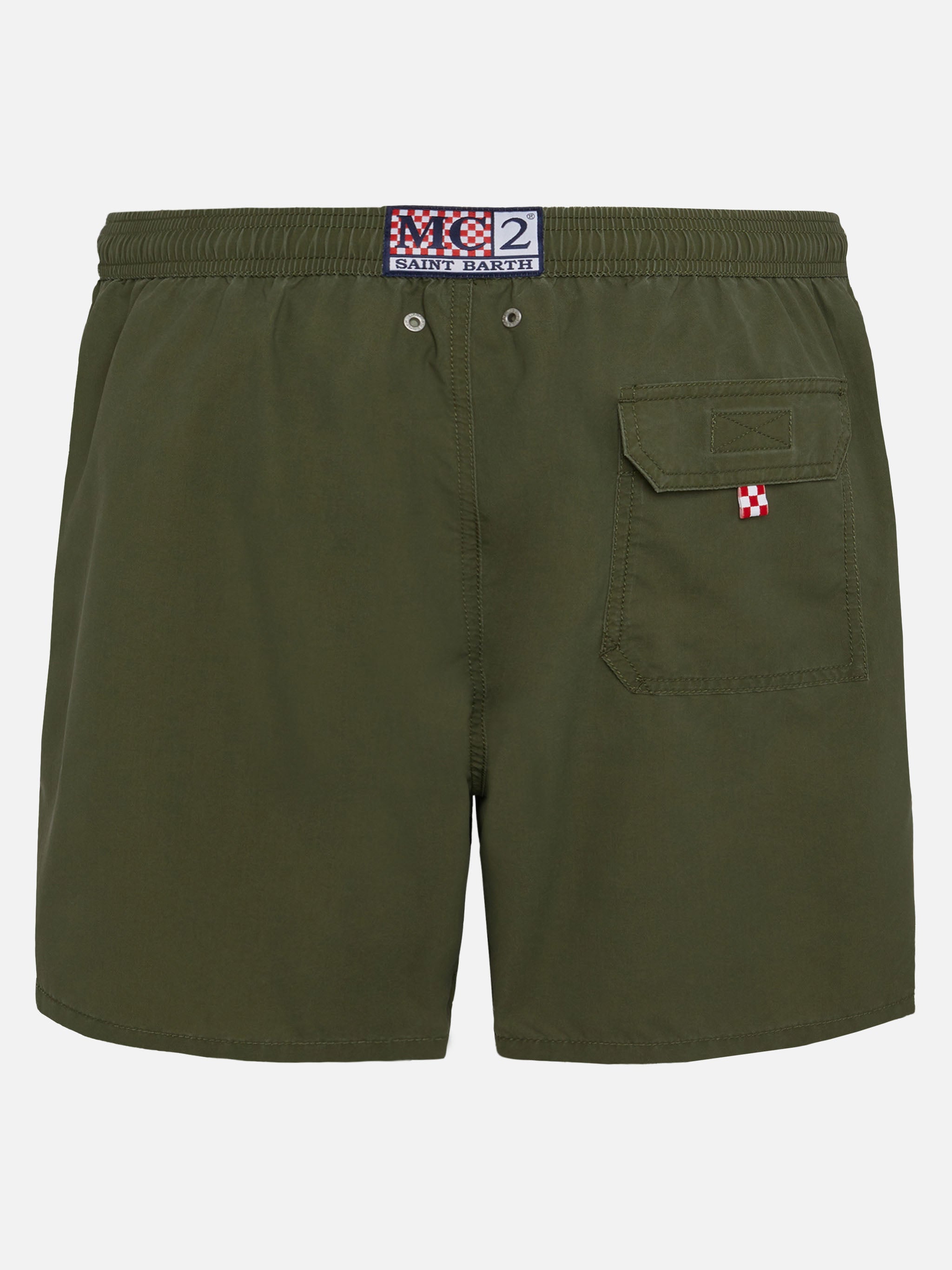 Vintage Military Green Mid-Length Swim Shorts Patmos Used Swimshort
