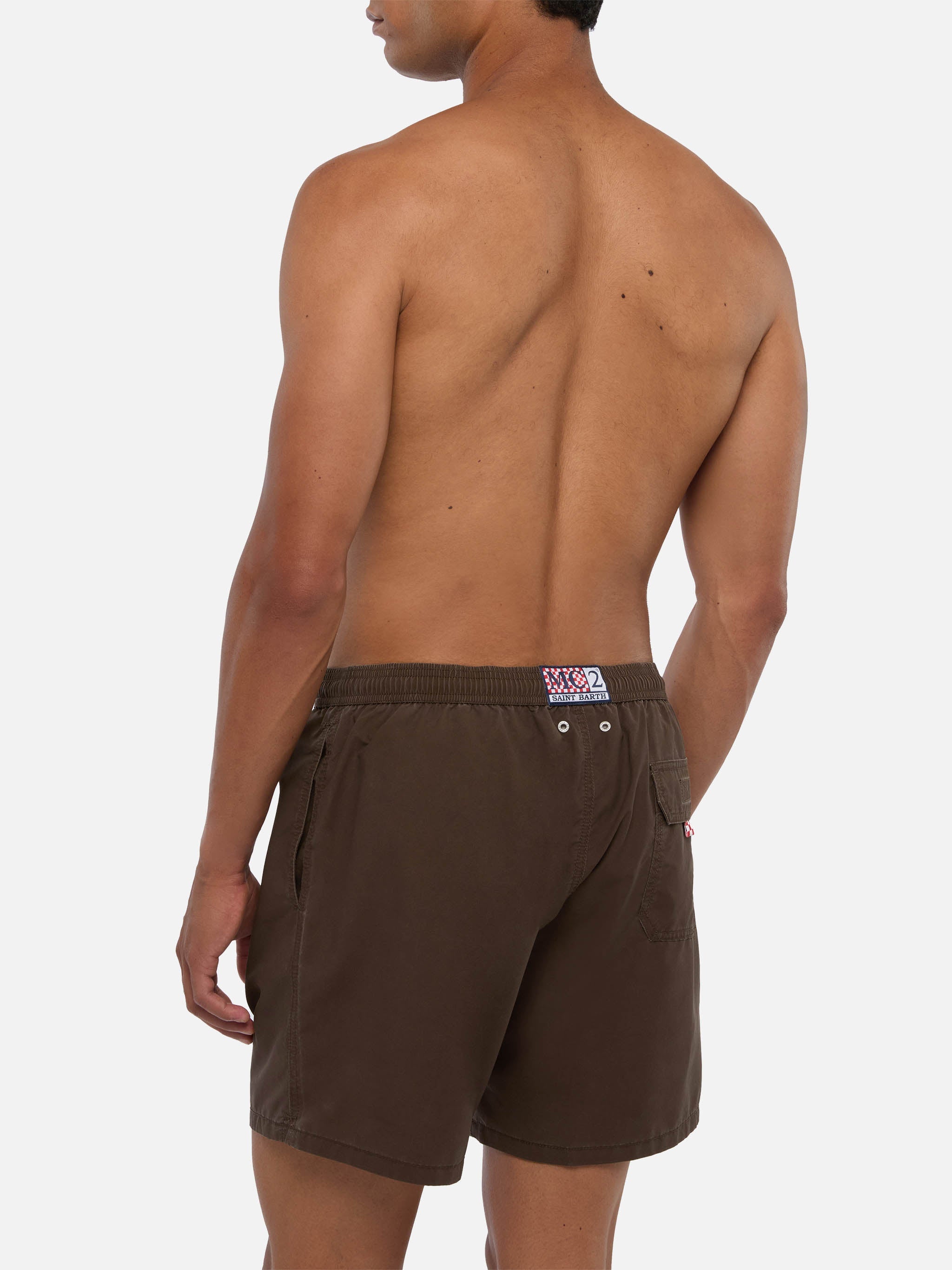 Vintage Brown Mid-Length Swim Shorts Patmos Used Swimshort