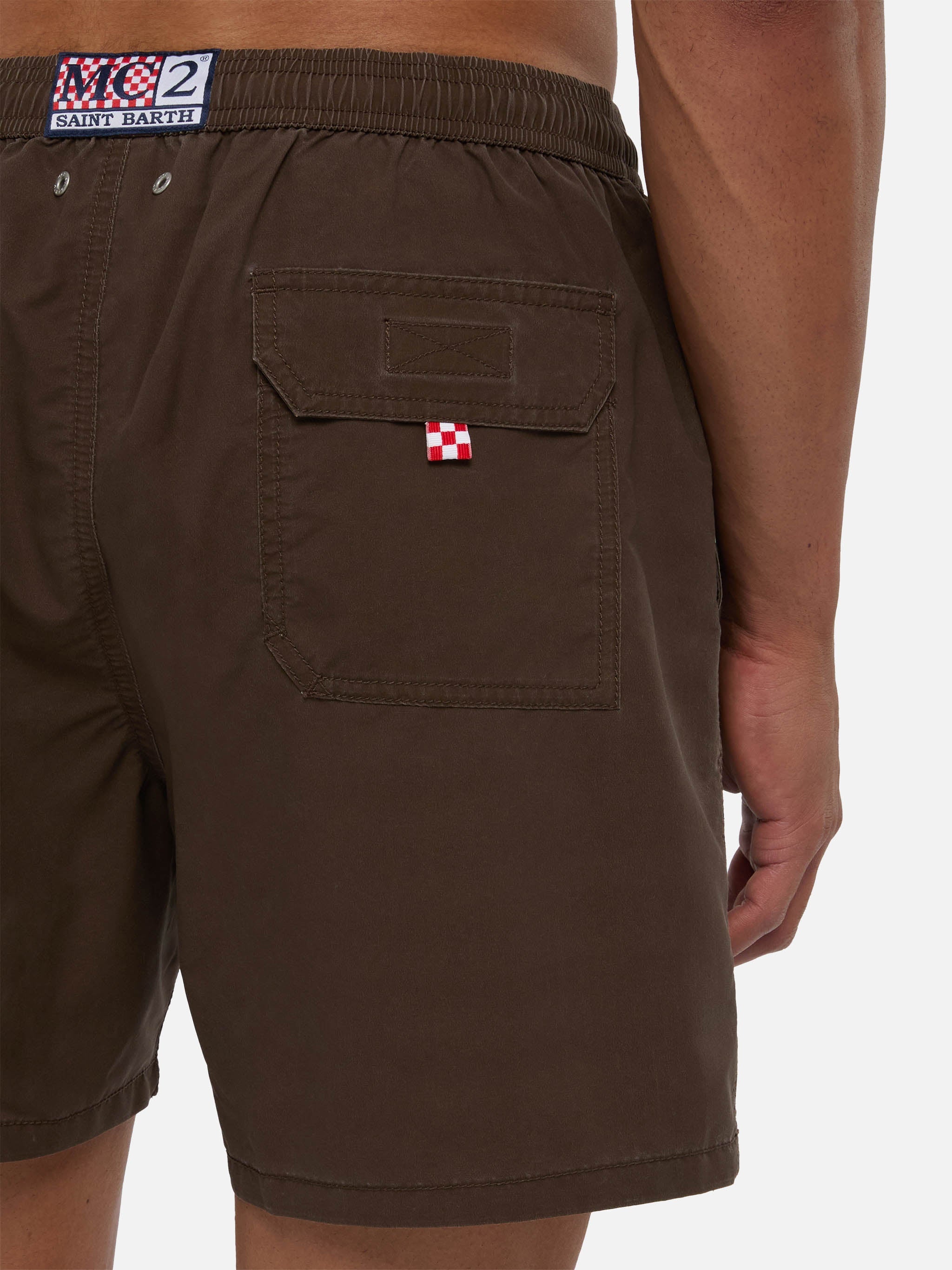 Vintage Brown Mid-Length Swim Shorts Patmos Used Swimshort