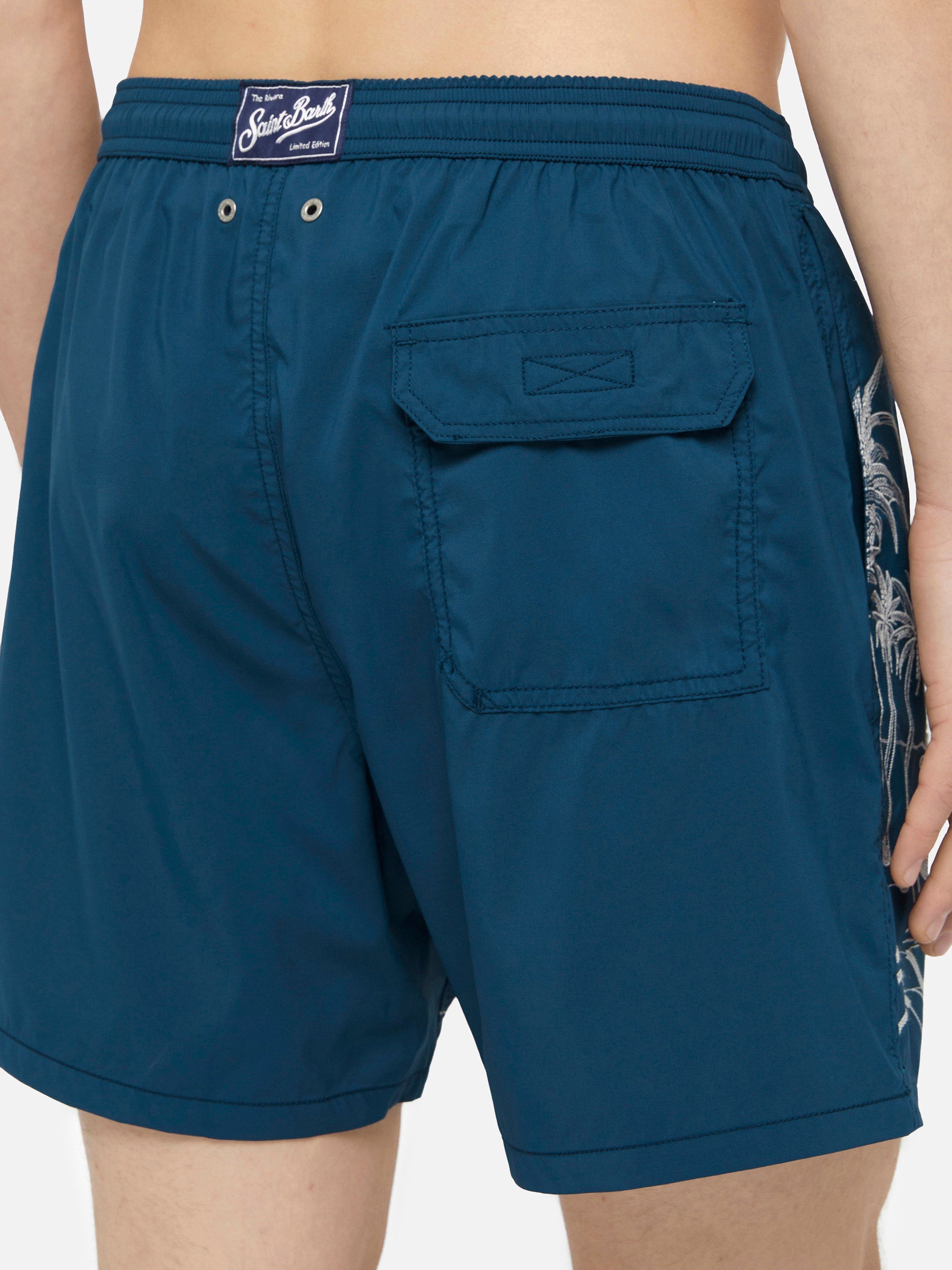Mid-Length Swim Shorts Patmos The Riviera With Embroidery Blue Swimshort